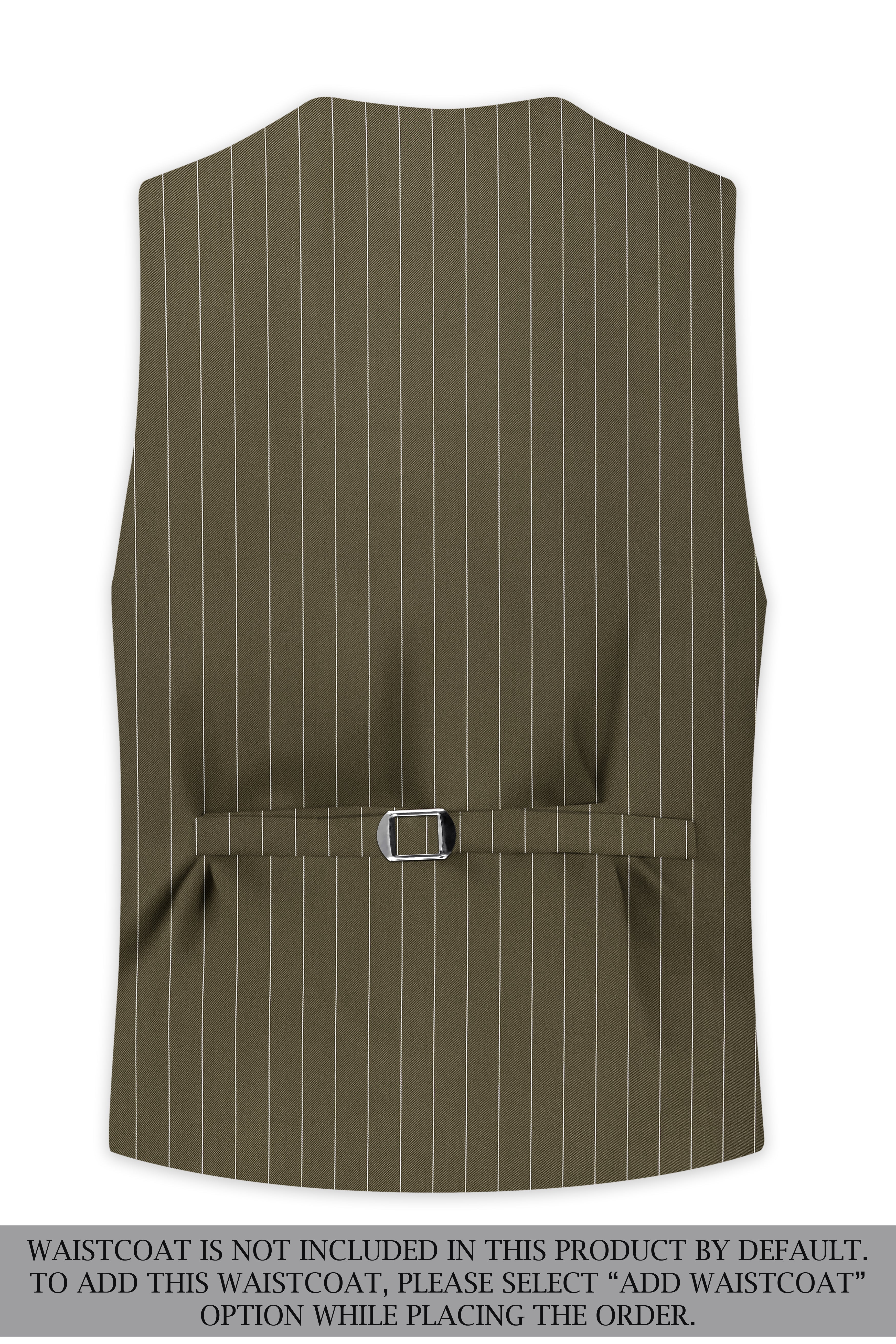 Pinacle-Hamlock Brown And Bright White Chalk Striped Wool Rich Slight Stretch Single Breasted Suit