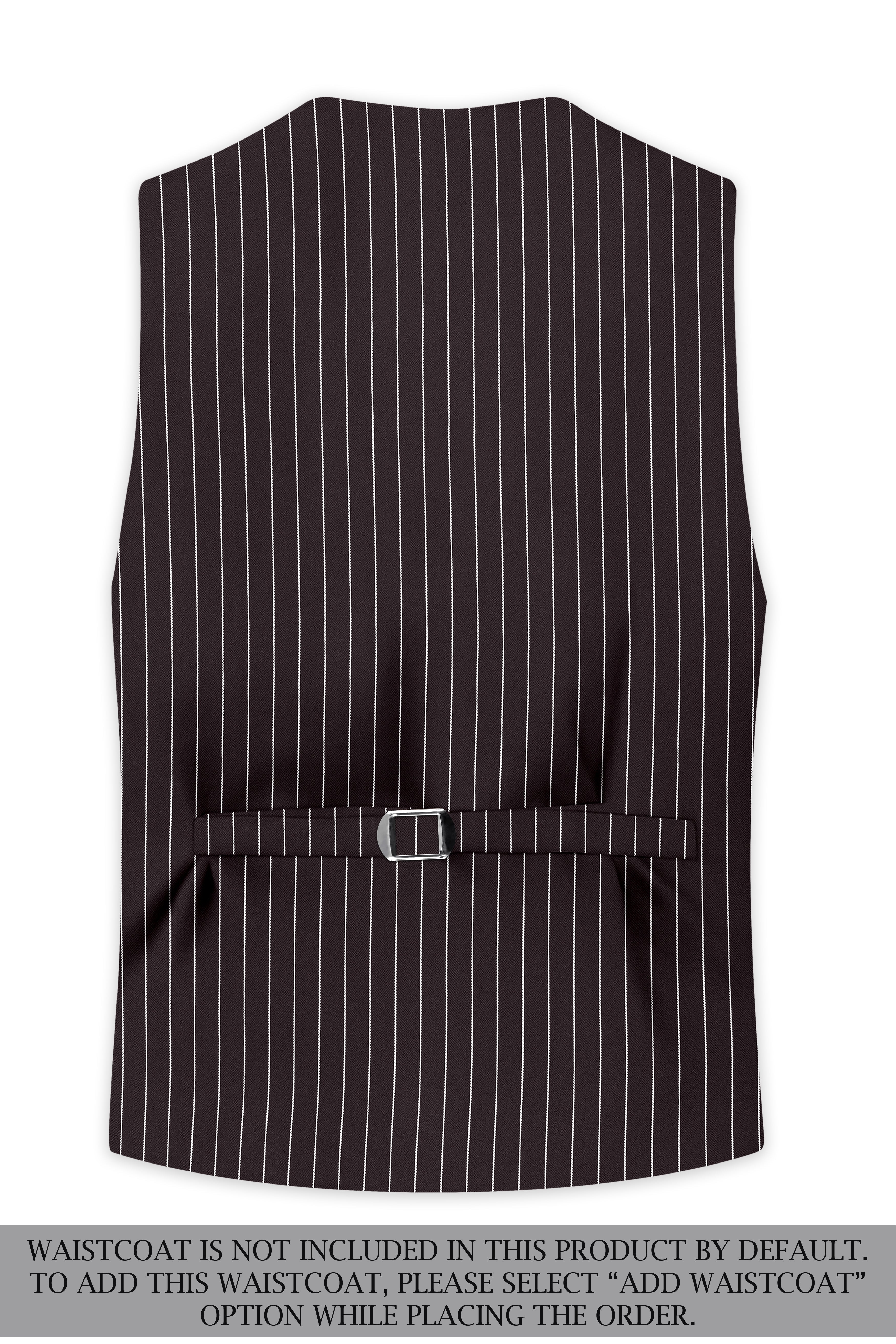 Volt-Thunder Brown Herringbone Striped Wool Rich Slight Stretch Single Breasted Suit