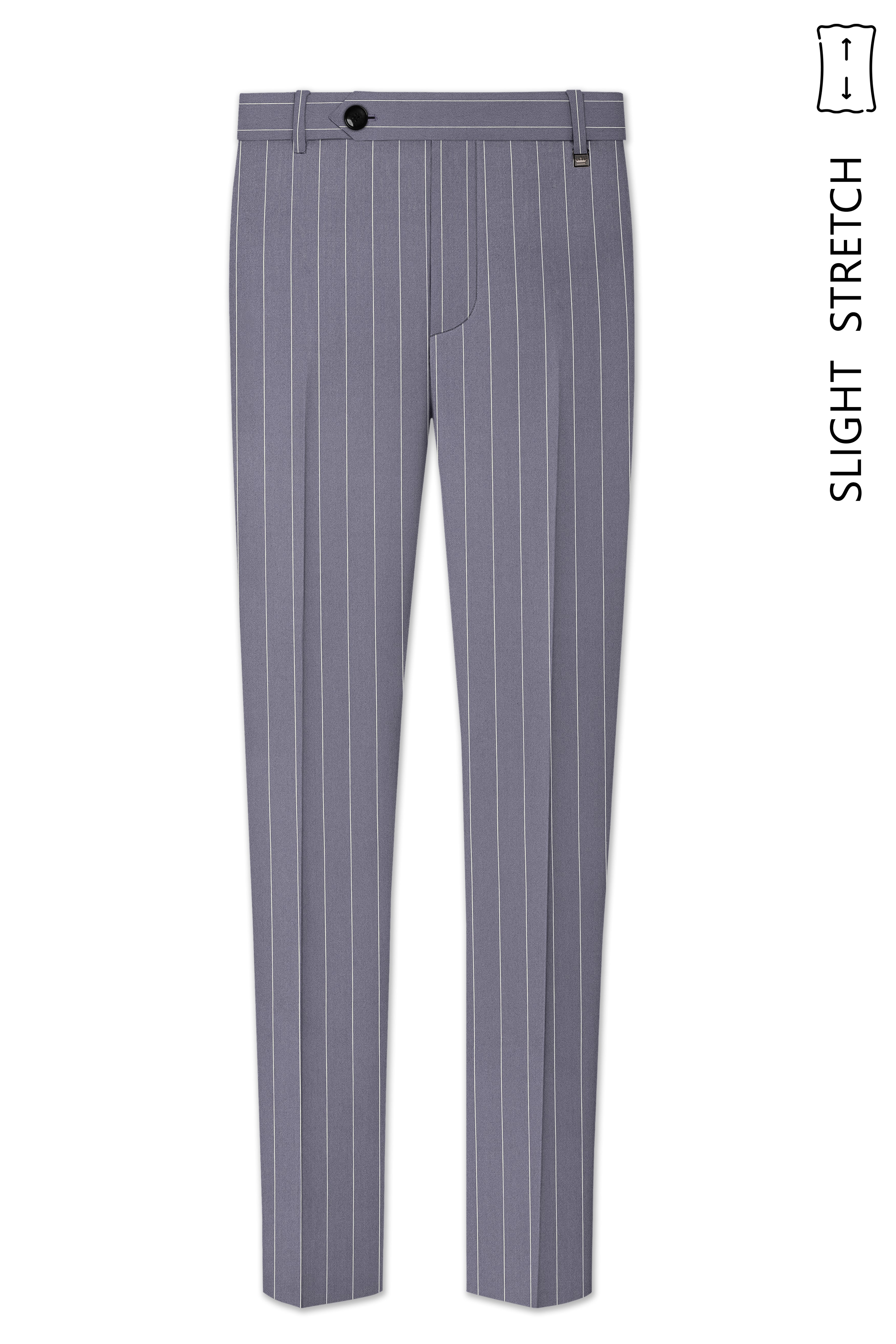 Regent-Mobster Gray And Bright White Chalk Striped Wool Rich Slight Stretch Double Breasted Suit