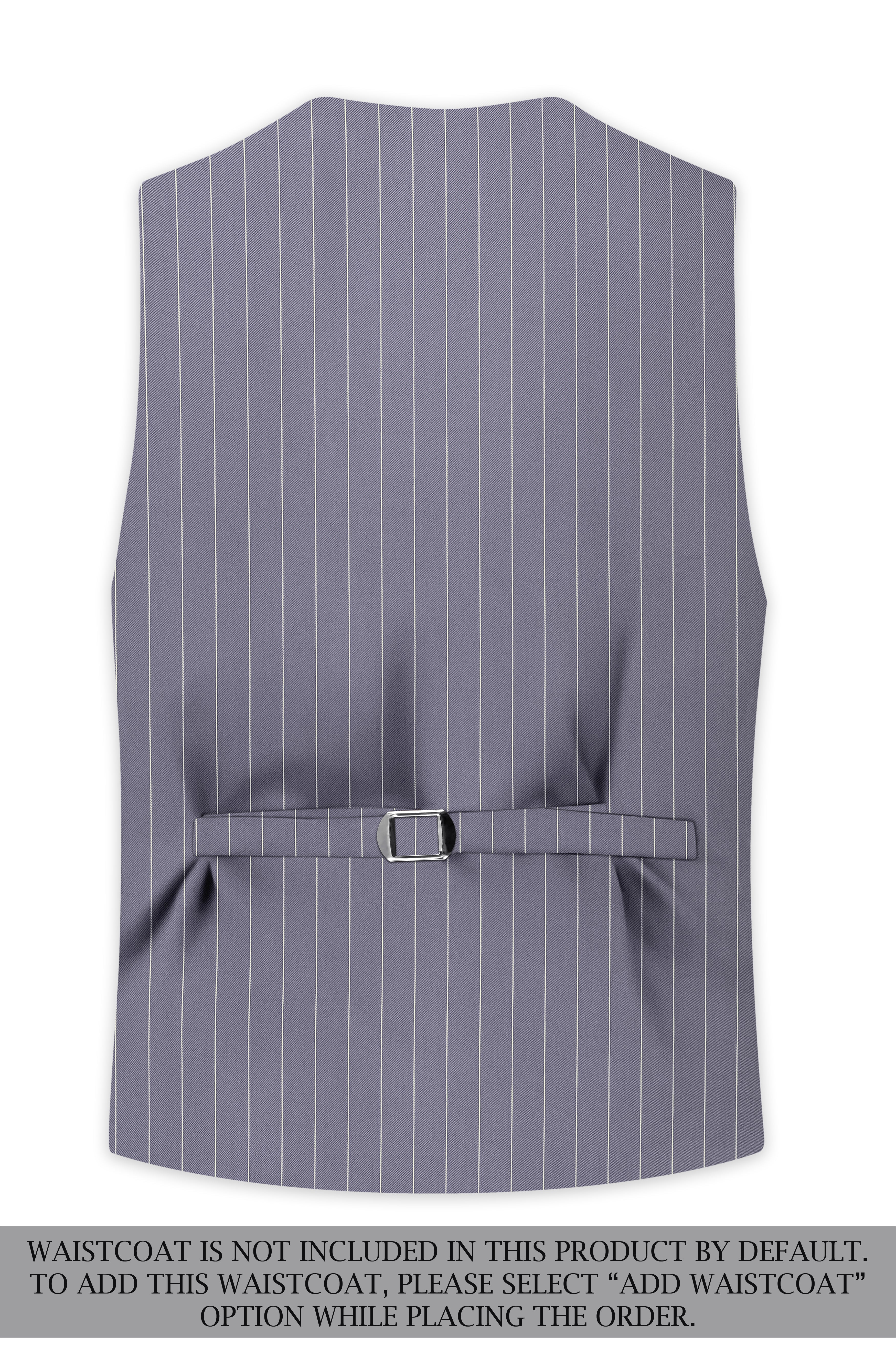 Regent-Mobster Gray And Bright White Chalk Striped Wool Rich Slight Stretch Double Breasted Suit