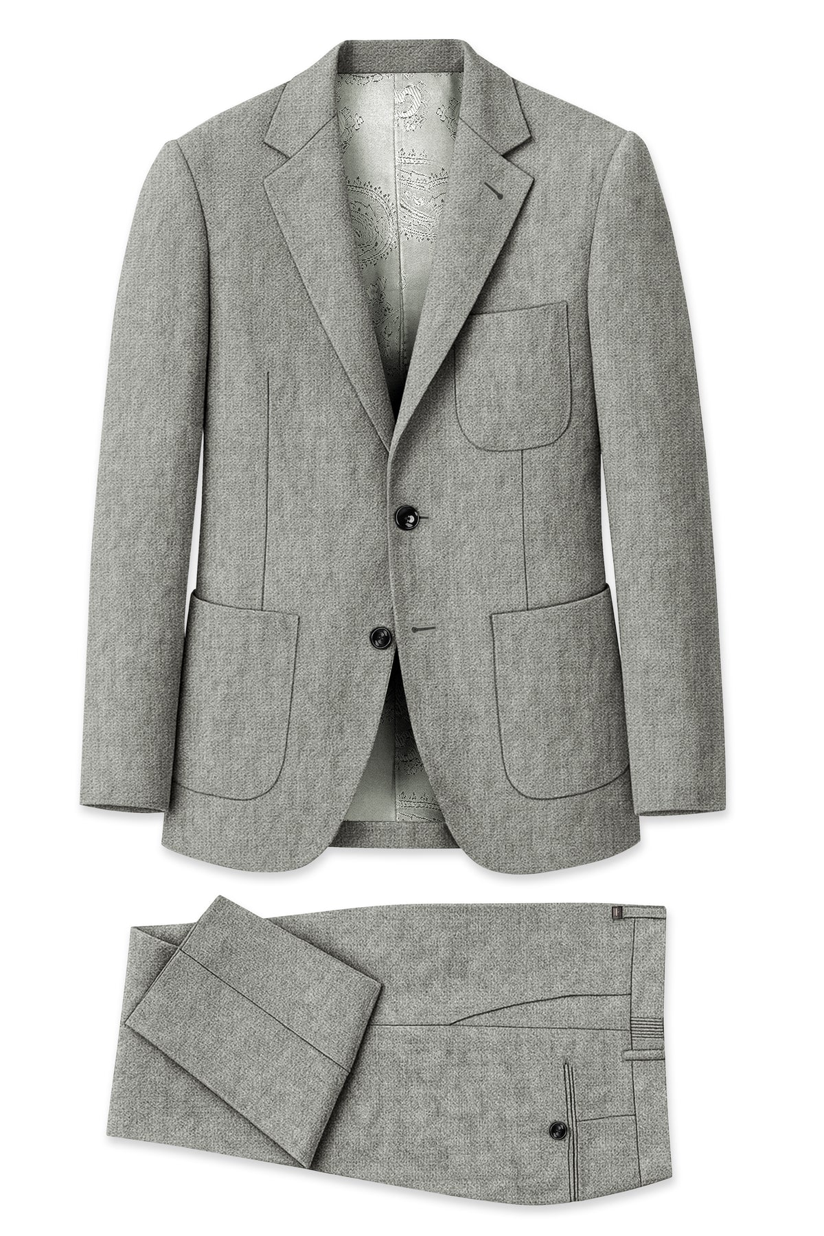 Verdant-Friar Green Luxurious Linen Single Breasted Sports Suit