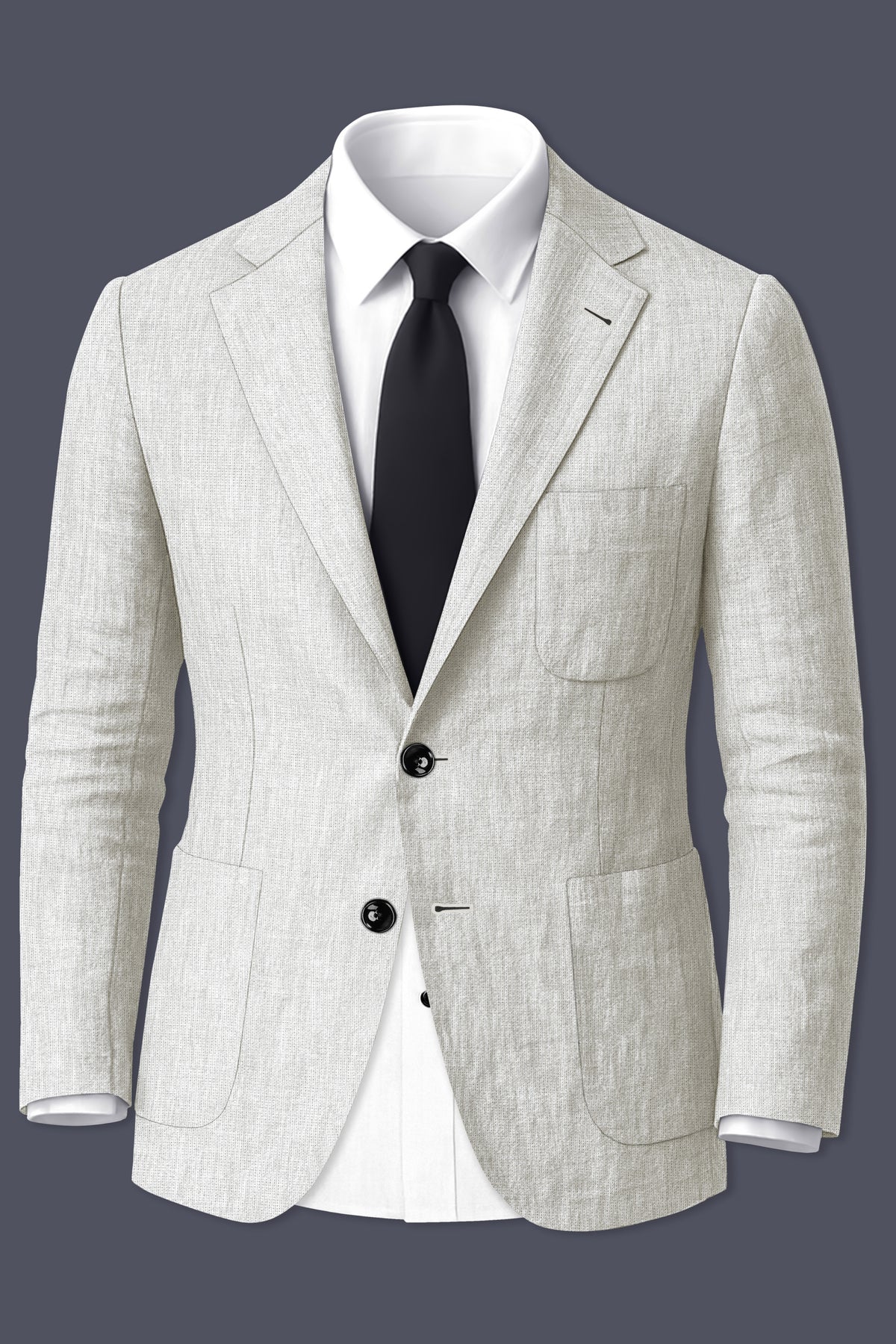 Sterling-Bianco Gray Luxurious Linen Single Breasted Sports Suit