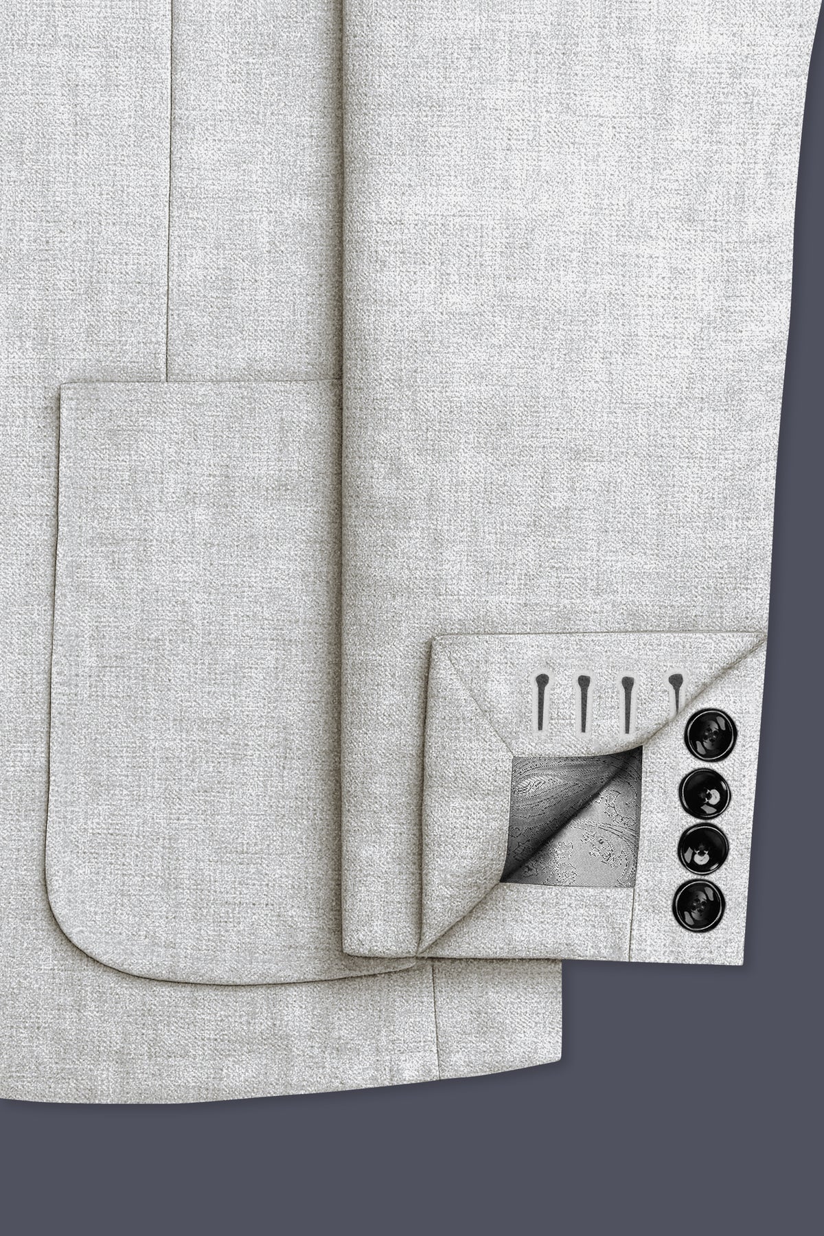Sterling-Bianco Gray Luxurious Linen Single Breasted Sports Suit