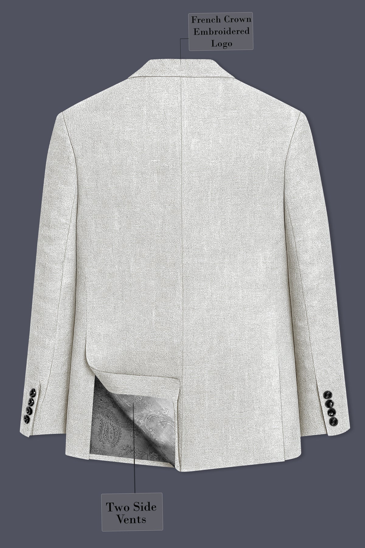 Sterling-Bianco Gray Luxurious Linen Single Breasted Sports Suit