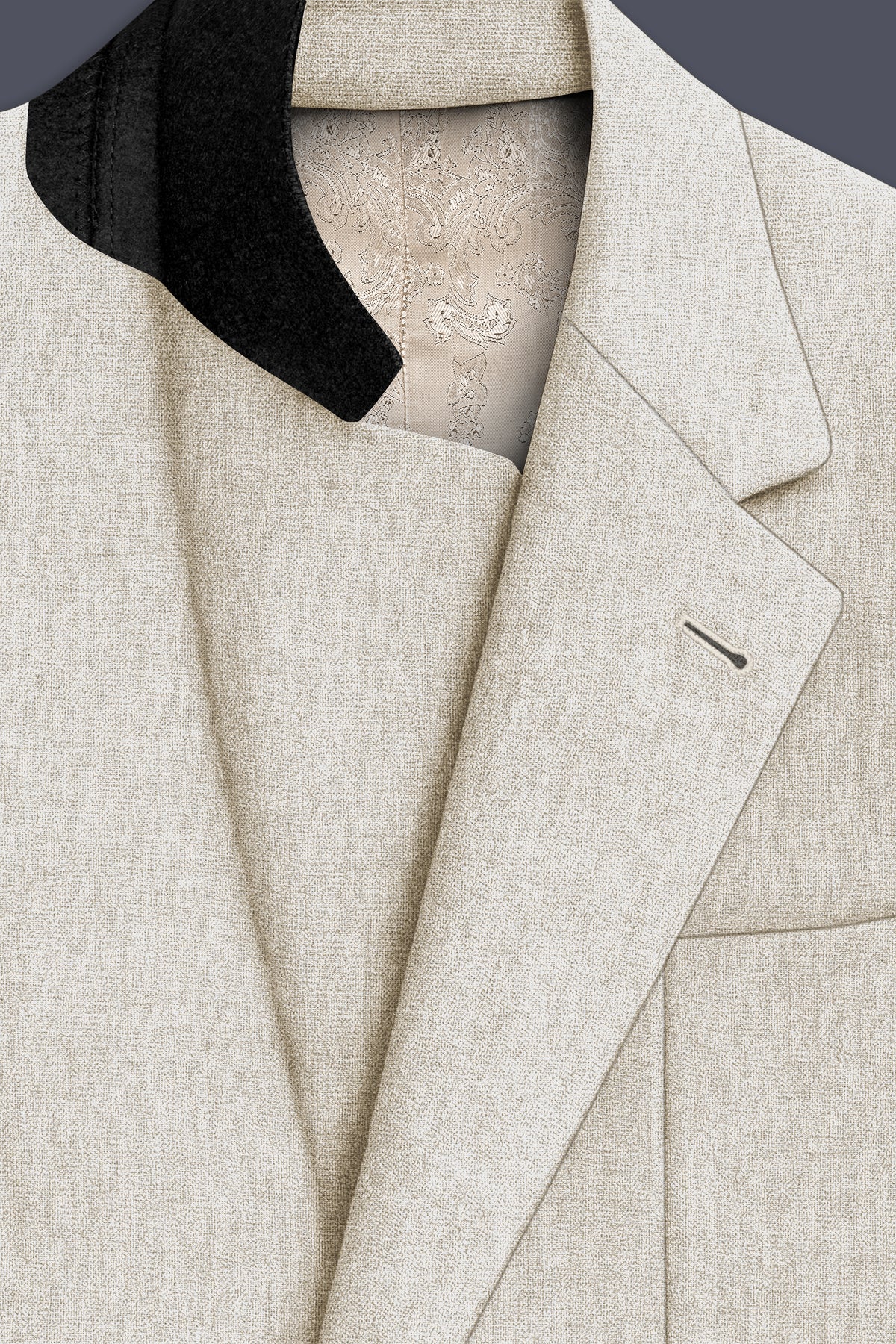 Alabaster-Devon Cream Luxurious Linen Single Breasted Sports Suit