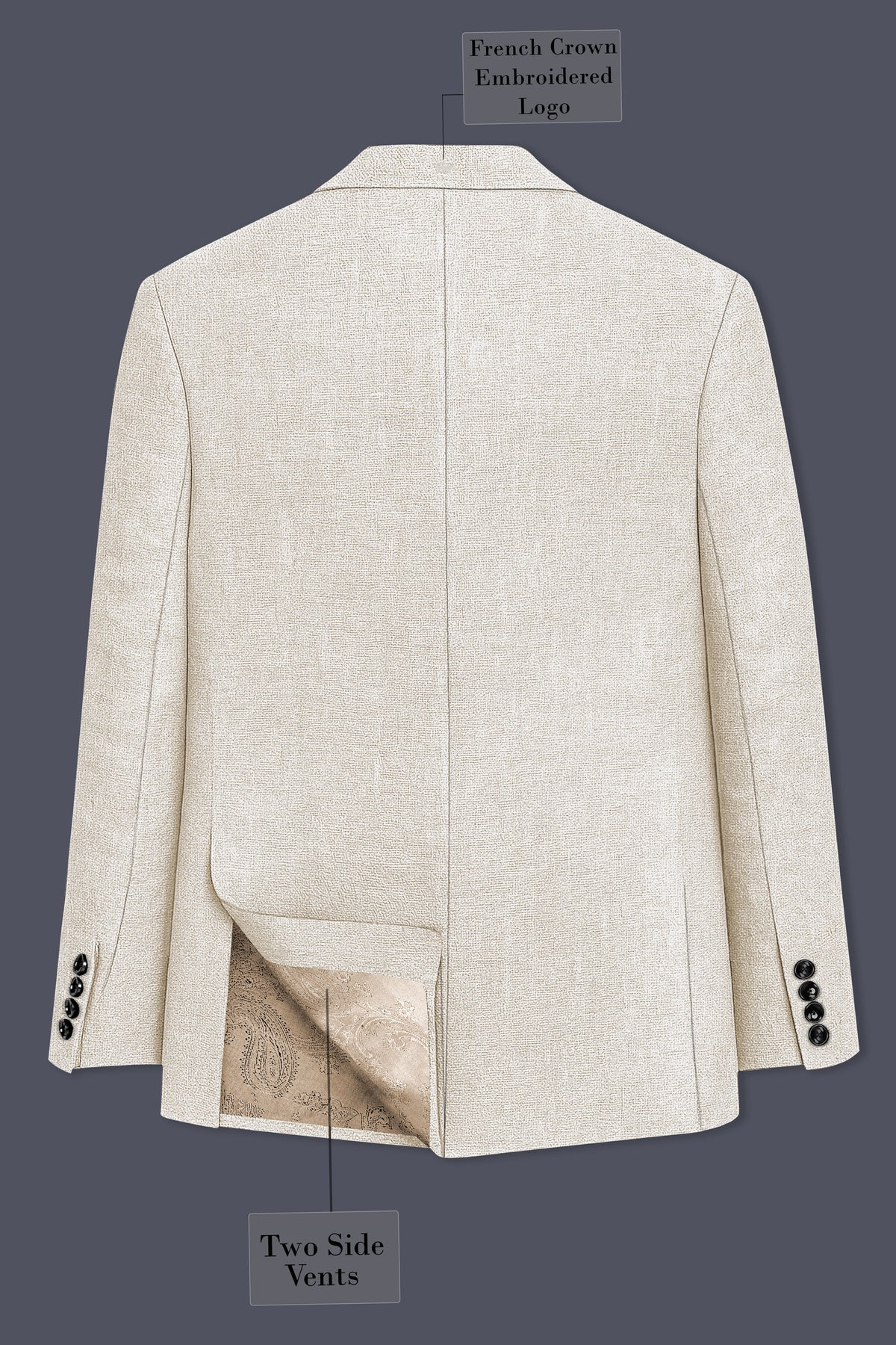 Alabaster-Devon Cream Luxurious Linen Single Breasted Sports Suit