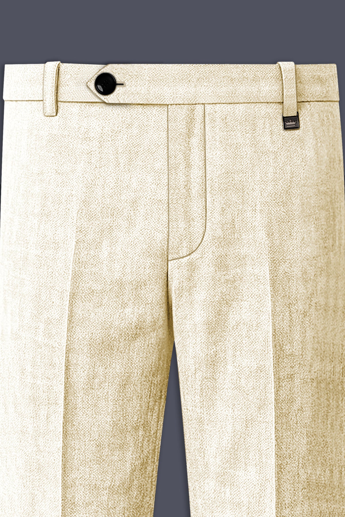 Oyster-Eggsheel Off White Luxurious Linen Single Breasted Sports Suit