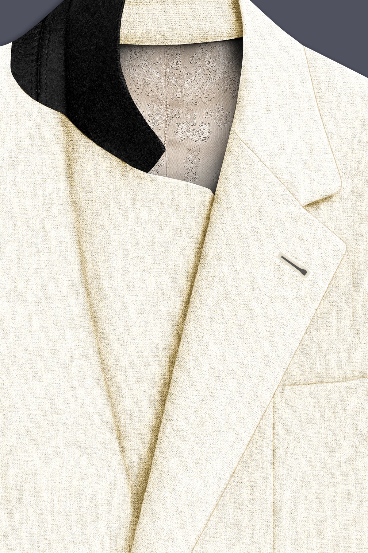 Oyster-Eggsheel Off White Luxurious Linen Single Breasted Sports Suit