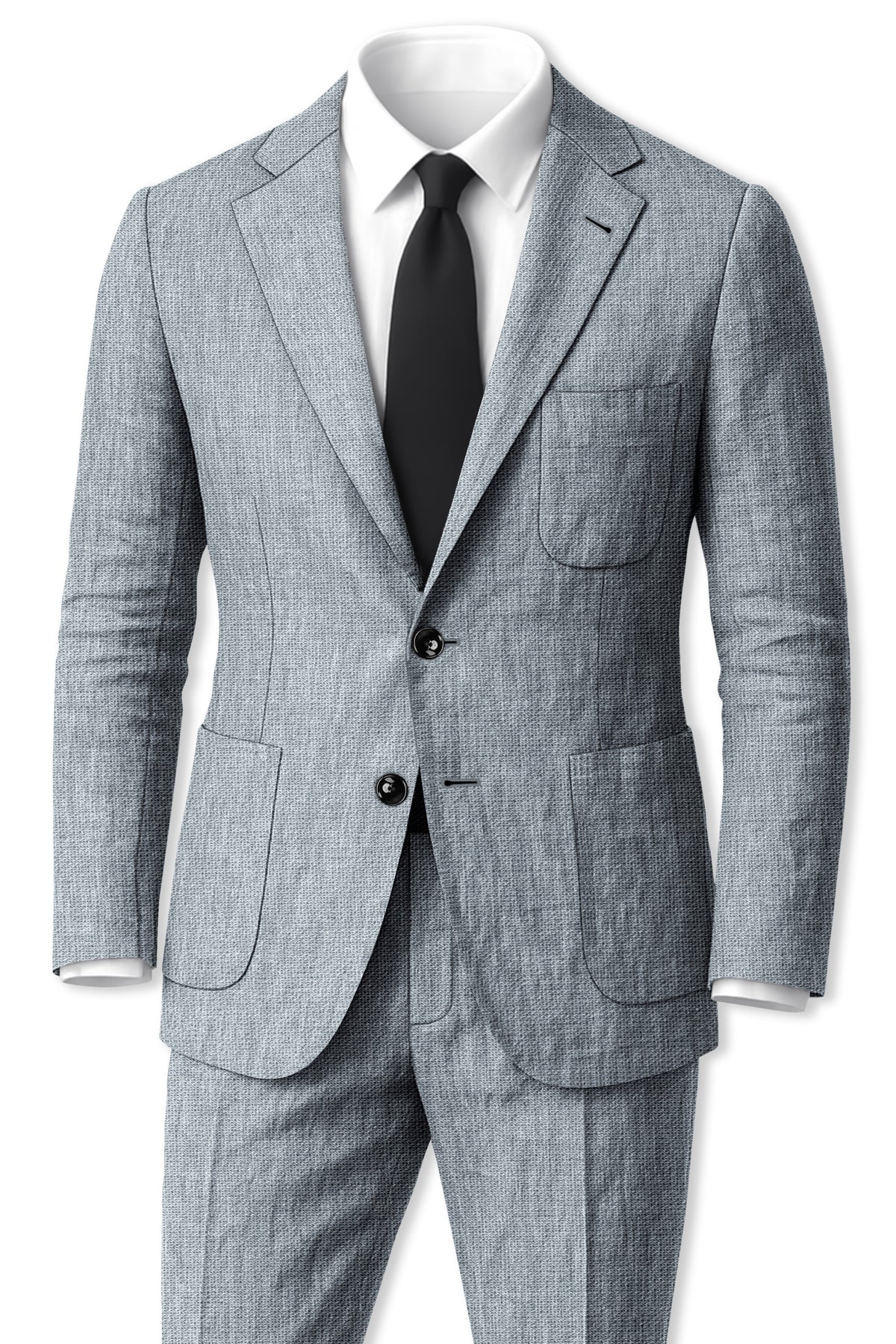 Pewter-Regent Gray Luxurious Linen Single Breasted Sports Suit
