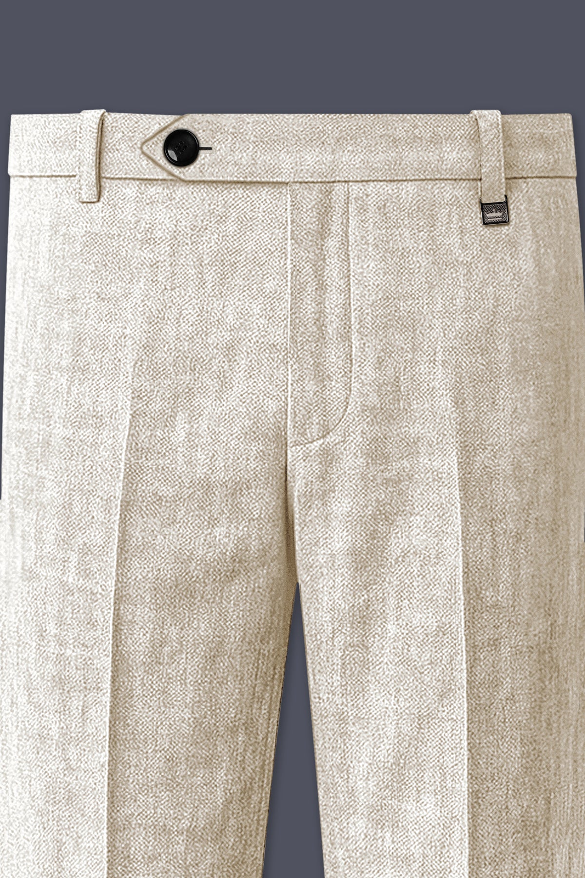 Cashmere-Pearl Cream Luxurious Linen Single Breasted Sports Suit