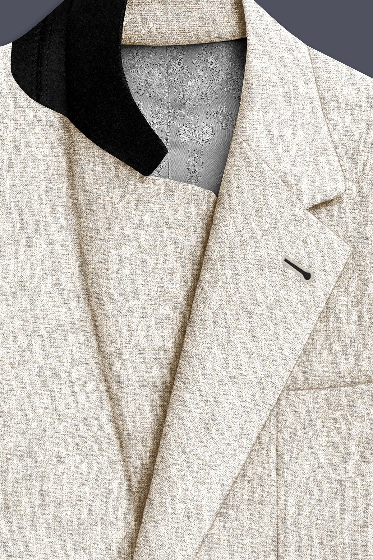 Cashmere-Pearl Cream Luxurious Linen Single Breasted Sports Suit