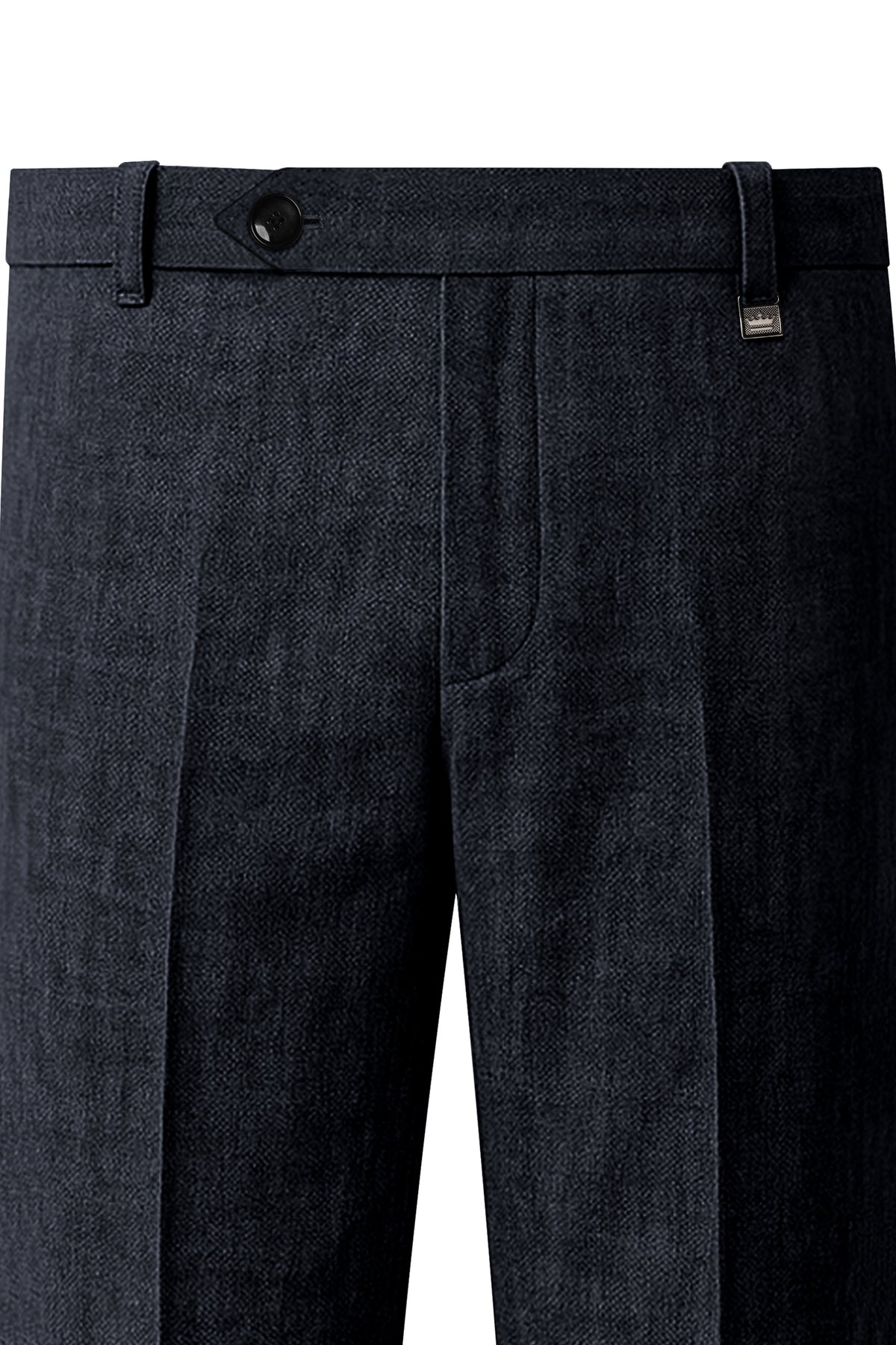 Graphite-Vulcan Gray Luxurious Linen Single Breasted Sports Suit