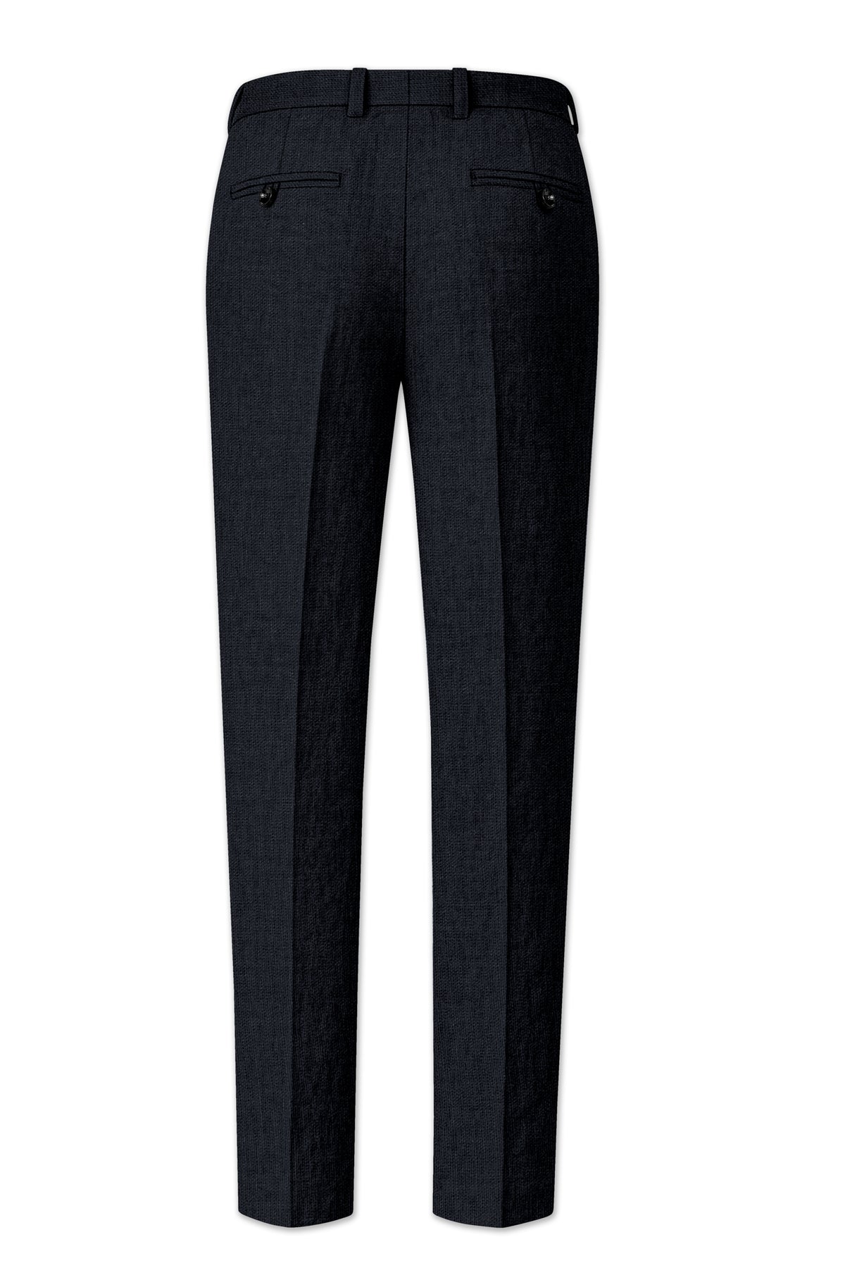 Graphite-Vulcan Gray Luxurious Linen Single Breasted Sports Suit