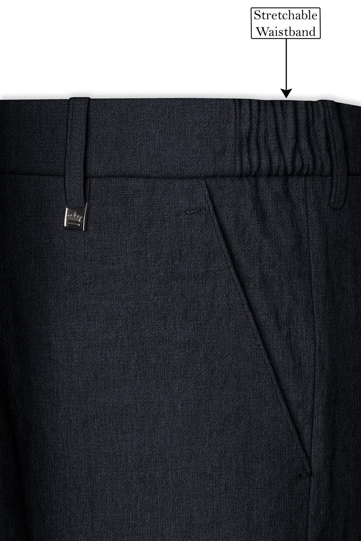 Graphite-Vulcan Gray Luxurious Linen Single Breasted Sports Suit
