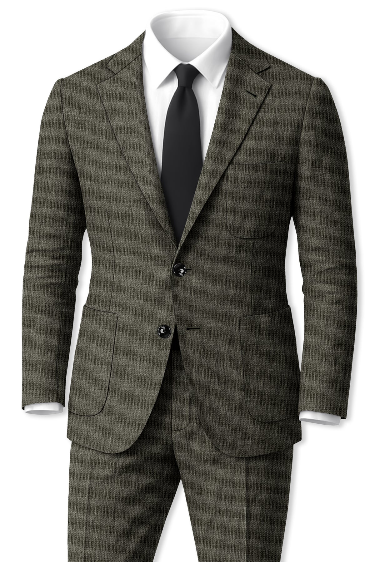 Laurel-Zeus Green Luxurious Linen Single Breasted Sports Suit