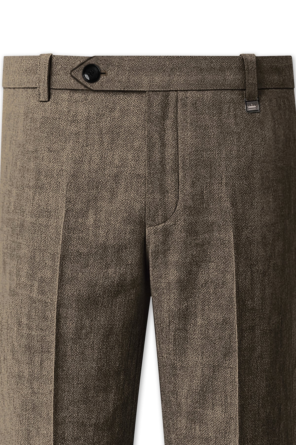 Cognac-Walnut Brown Luxurious Linen Single Breasted Sports Suit