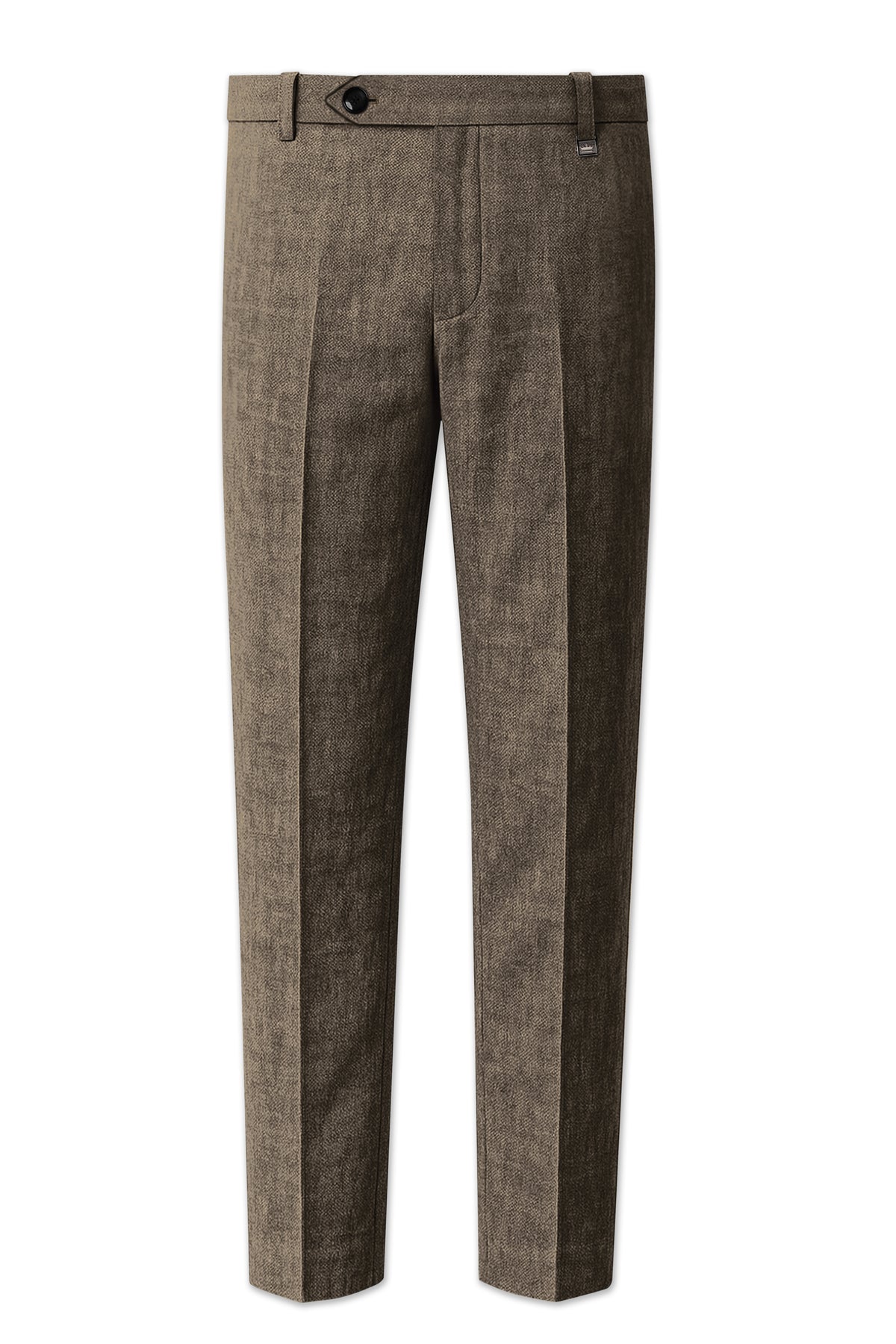 Cognac-Walnut Brown Luxurious Linen Single Breasted Sports Suit