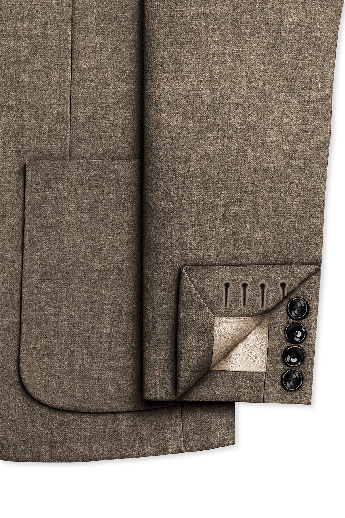 Cognac-Walnut Brown Luxurious Linen Single Breasted Sports Suit