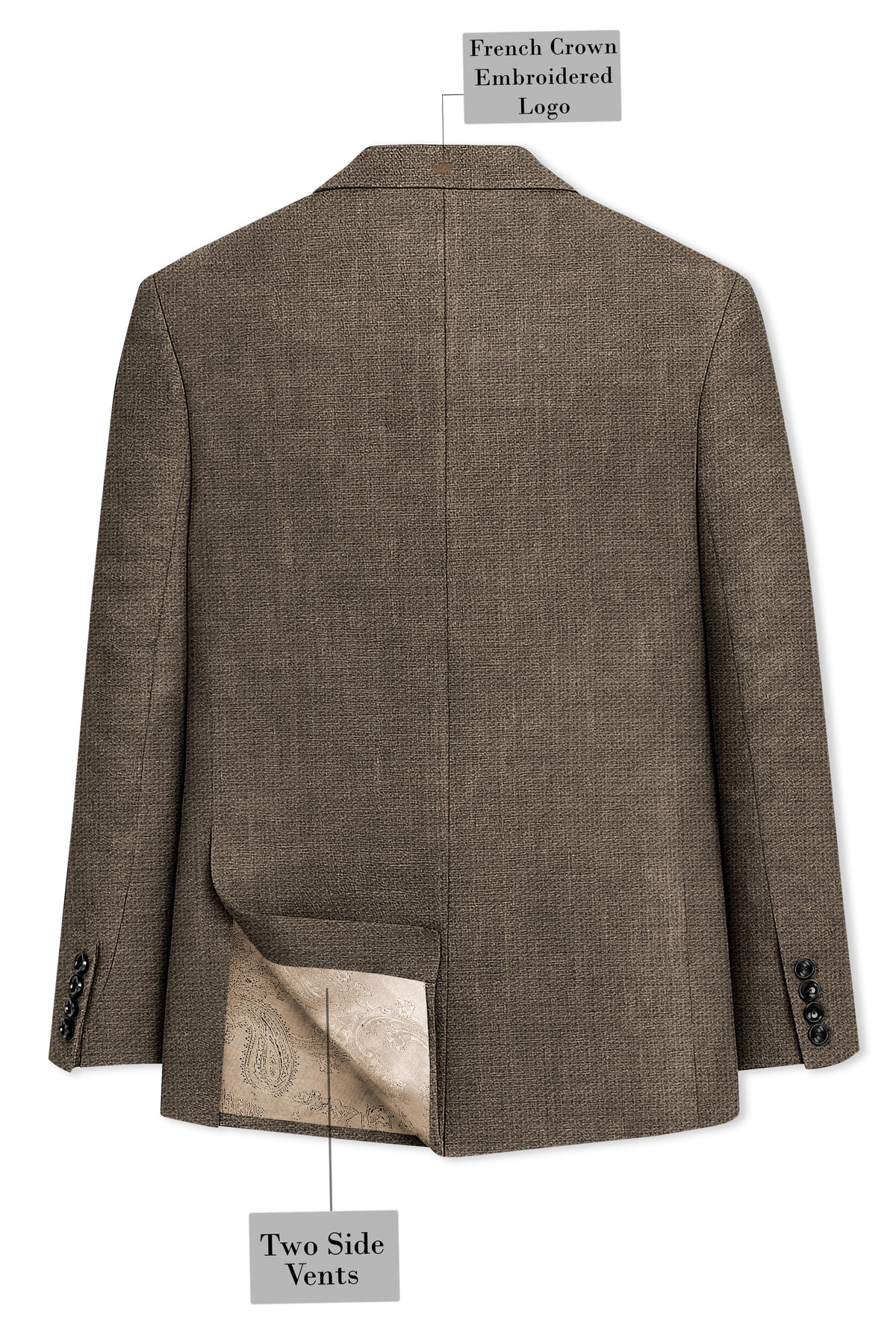 Cognac-Walnut Brown Luxurious Linen Single Breasted Sports Suit