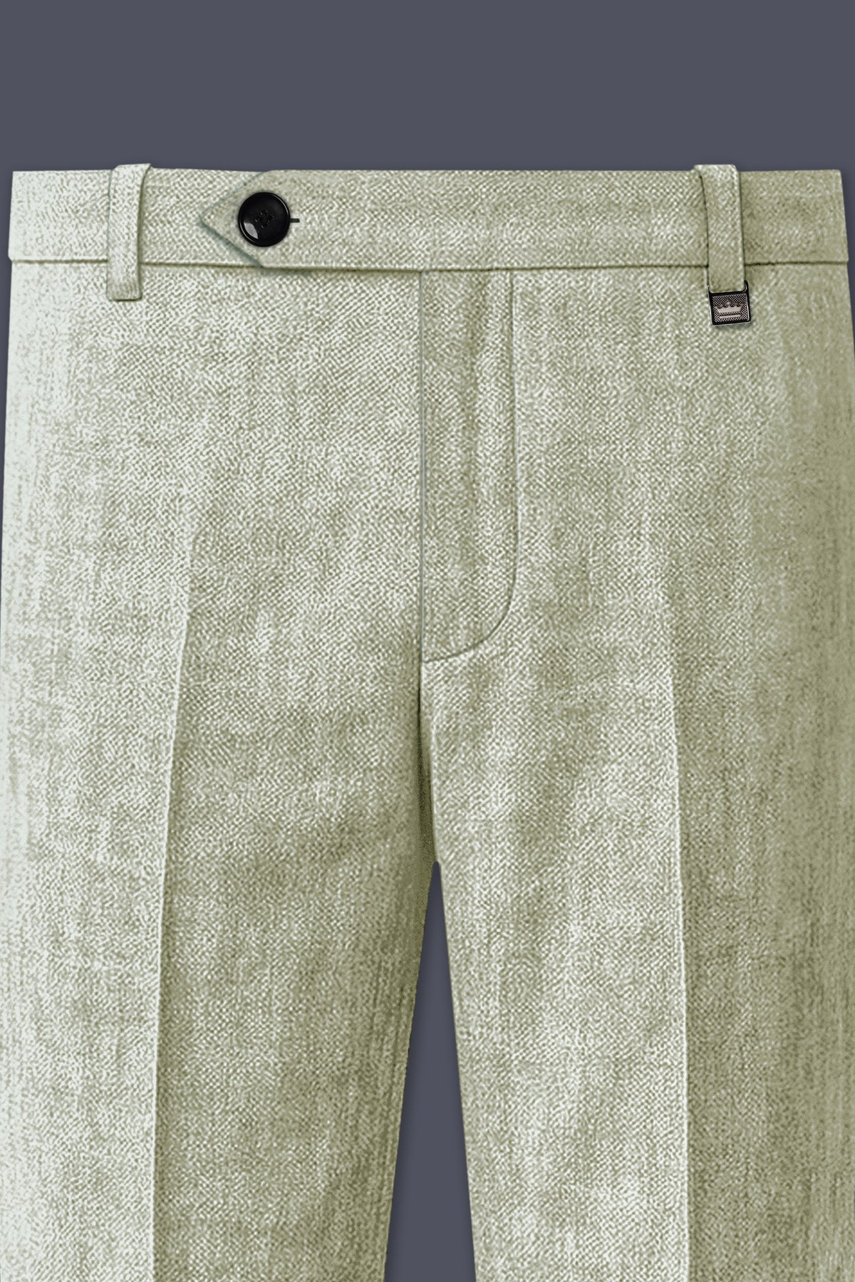 Verdure-Heathered Green Luxurious Linen Single Breasted Sports Suit