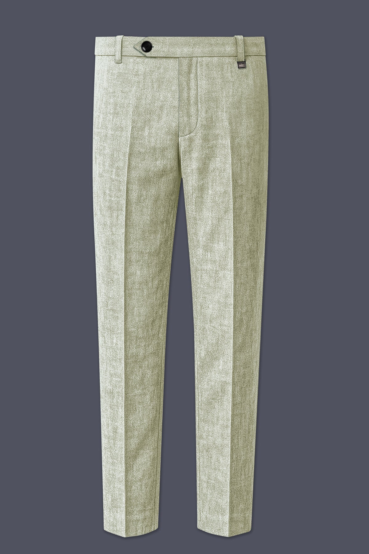 Verdure-Heathered Green Luxurious Linen Single Breasted Sports Suit