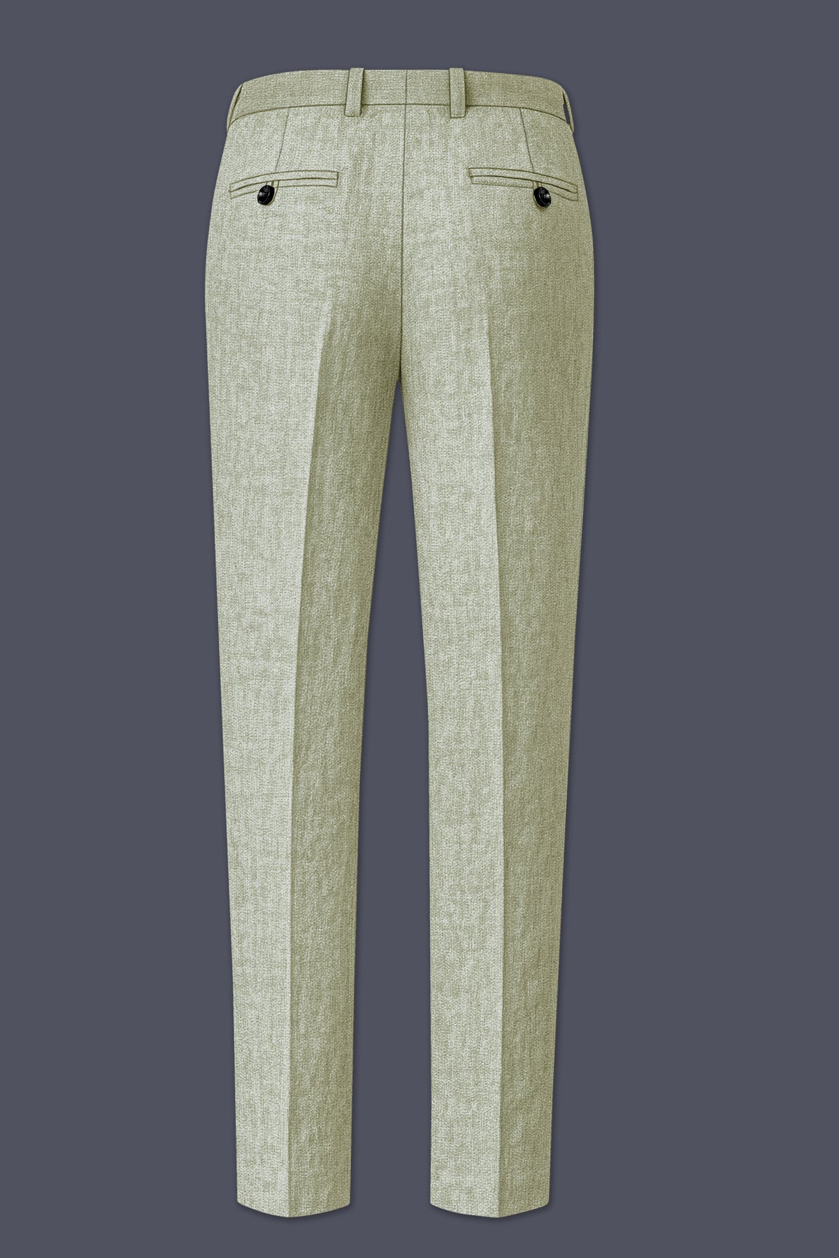 Verdure-Heathered Green Luxurious Linen Single Breasted Sports Suit