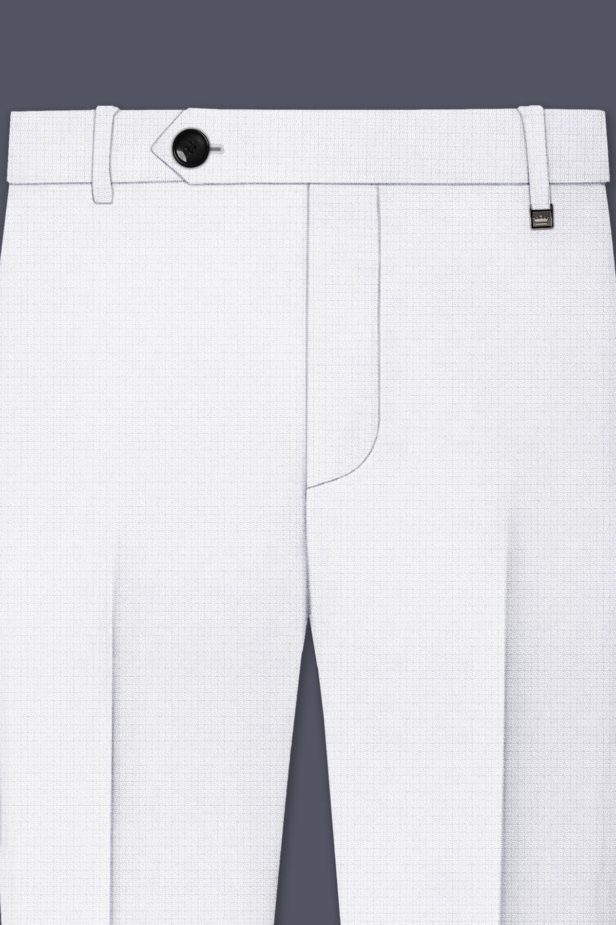 Porcelain-Bright White Diamond Textured Wool Rich Slight Stretch Single Breasted Suit
