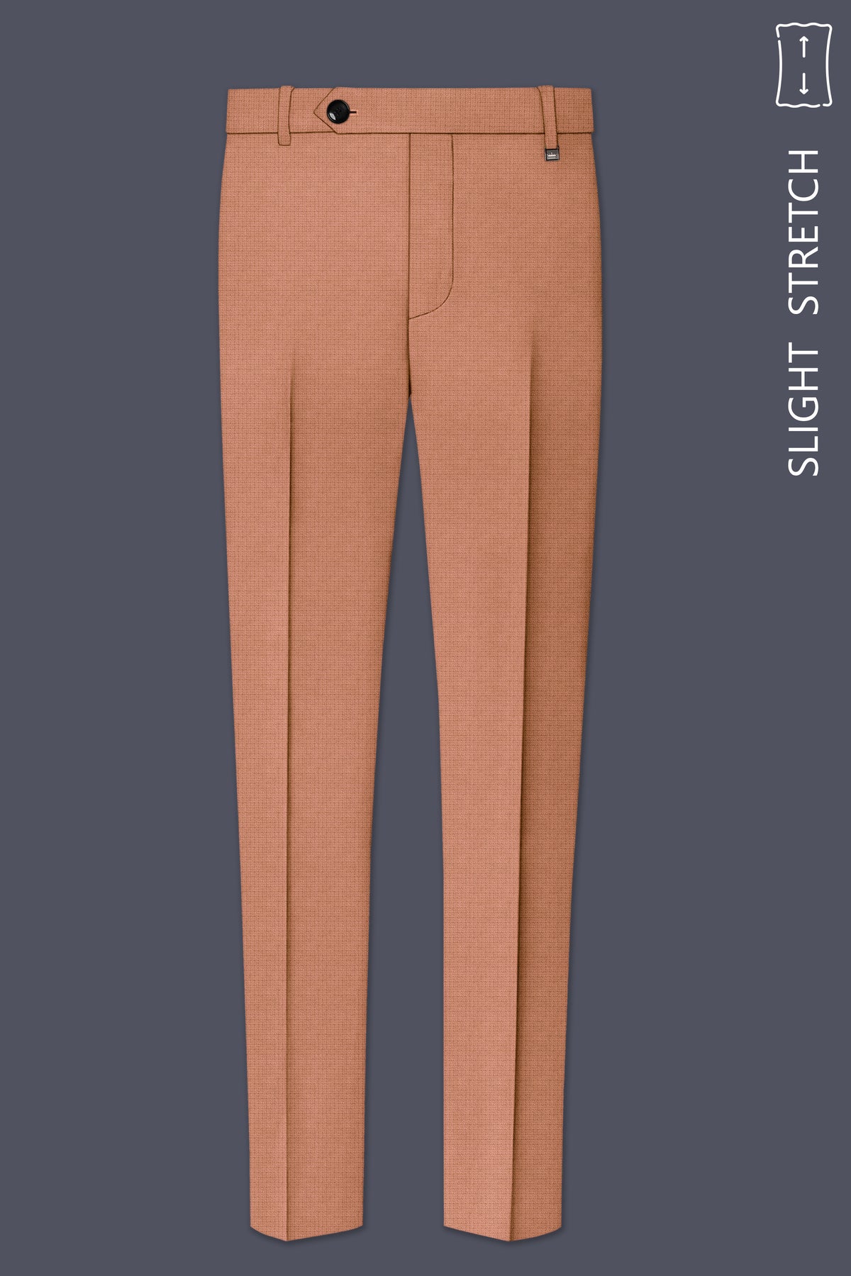 Terracotta-Salmon Brown Diamond Textured Wool Rich Slight Stretch Single Breasted Suit