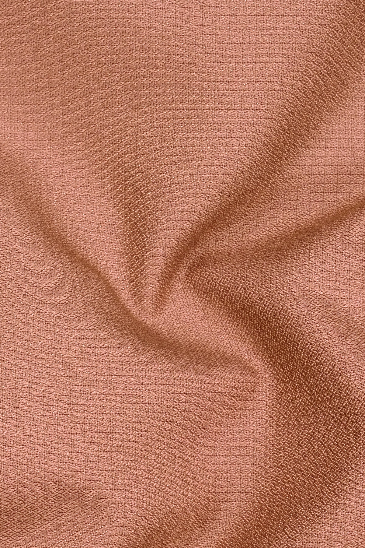 Terracotta-Salmon Brown Diamond Textured Wool Rich Slight Stretch Single Breasted Suit
