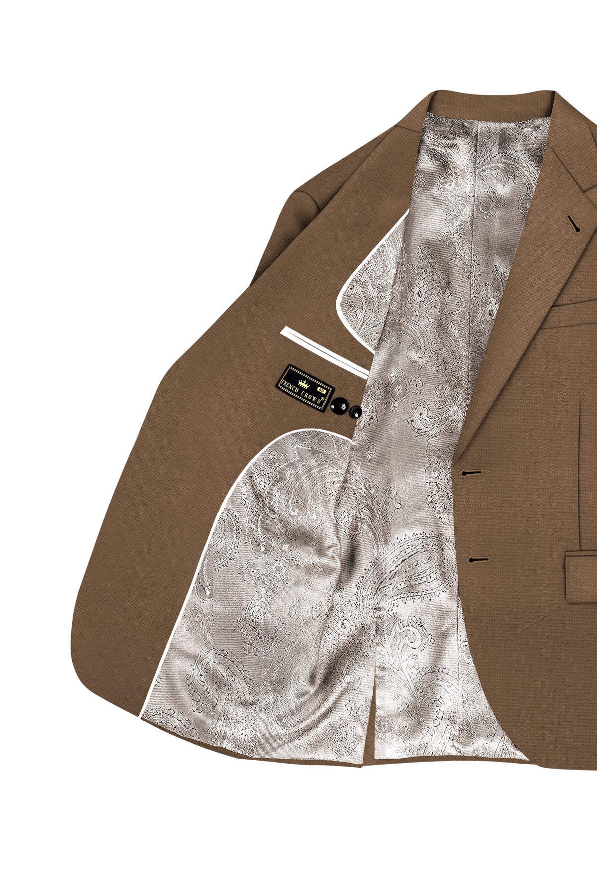 Cordovan-Mondo Brown Diamond Textured Wool Rich Slight Stretch Single Breasted Suit