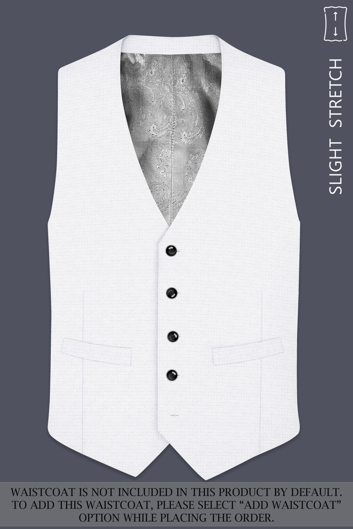Porcelain-Bright White Diamond Textured Wool Rich Slight Stretch Double Breasted Suit