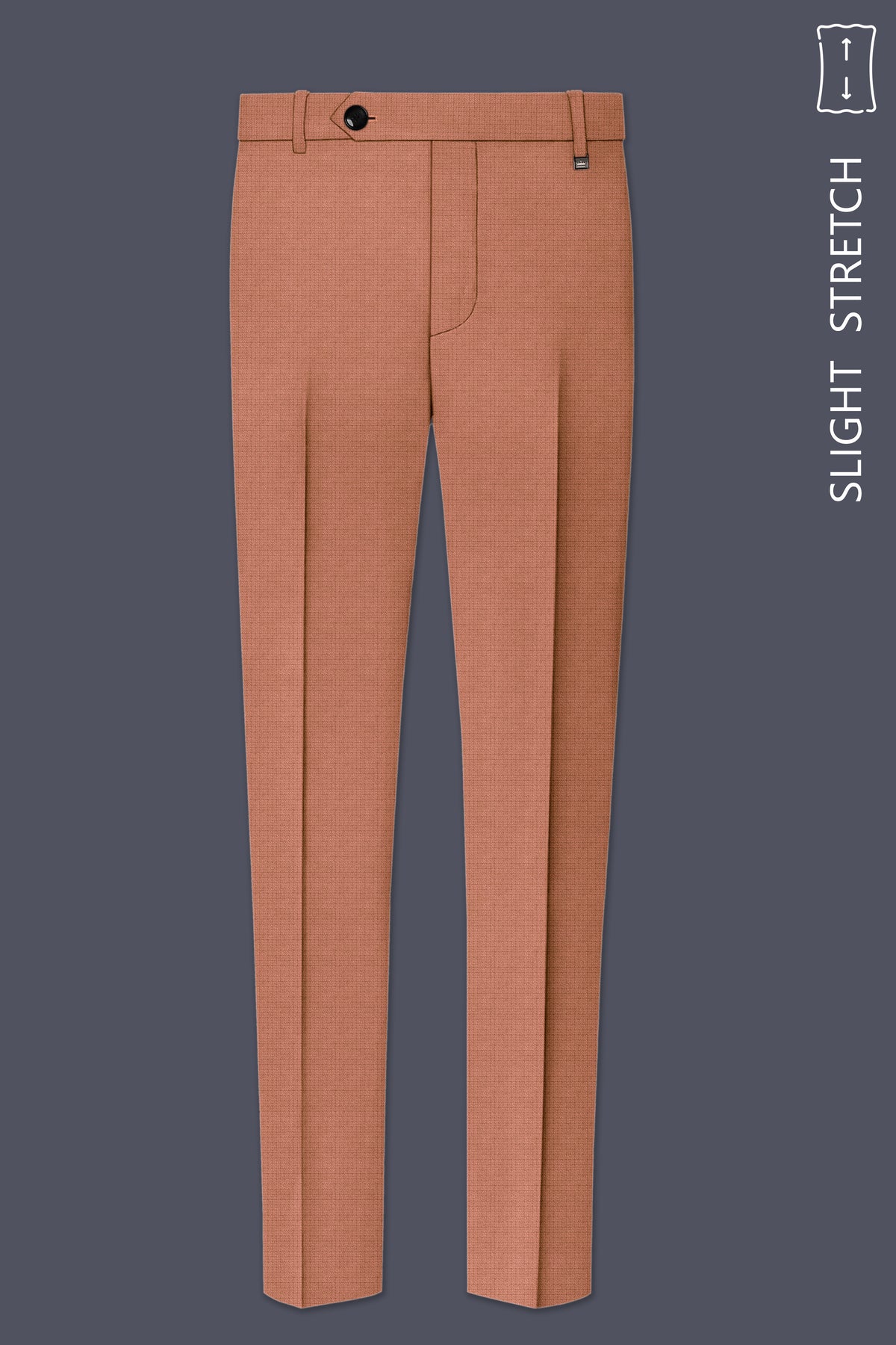 Terracotta-Salmon Brown Diamond Textured Wool Rich Slight Stretch Tuxedo Suit