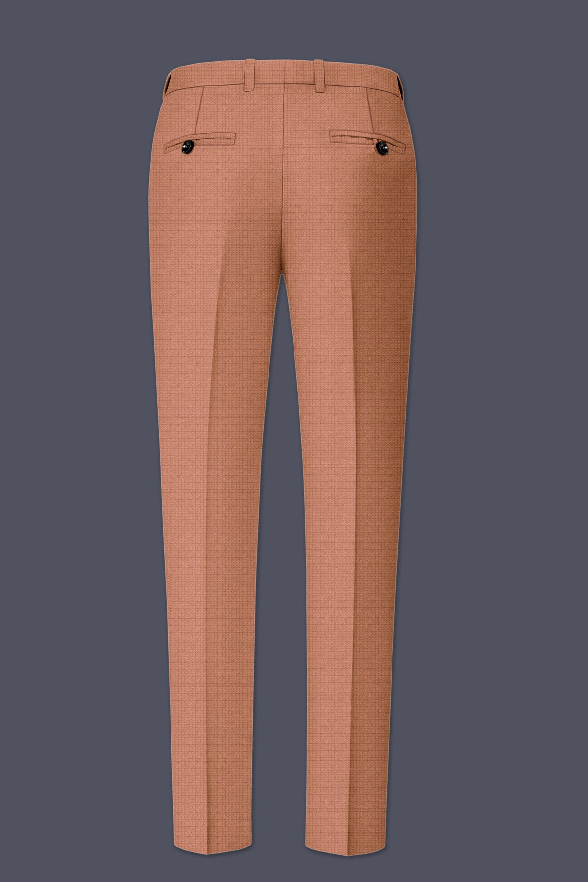 Terracotta-Salmon Brown Diamond Textured Wool Rich Slight Stretch Tuxedo Suit