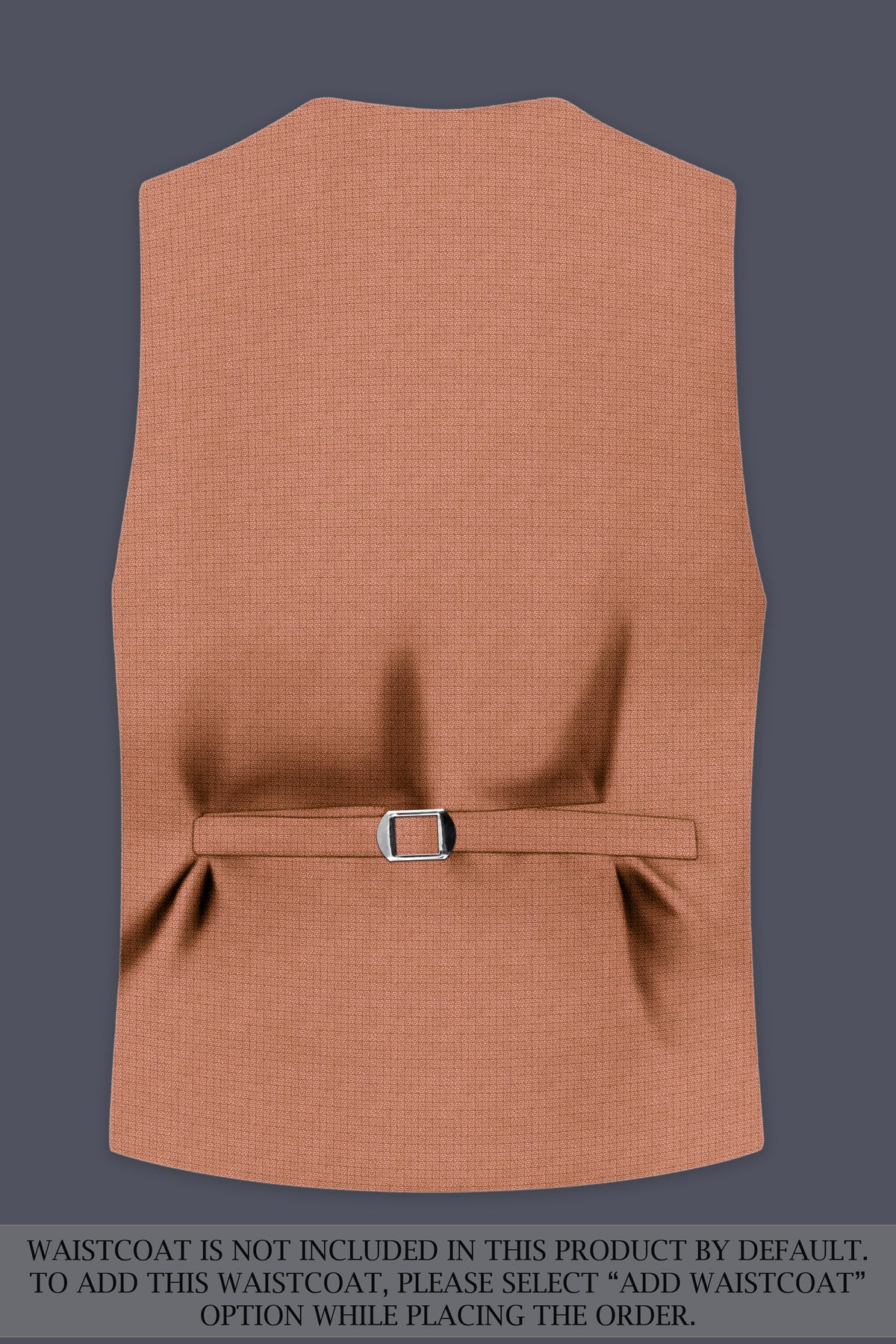 Terracotta-Salmon Brown Diamond Textured Wool Rich Slight Stretch Tuxedo Suit