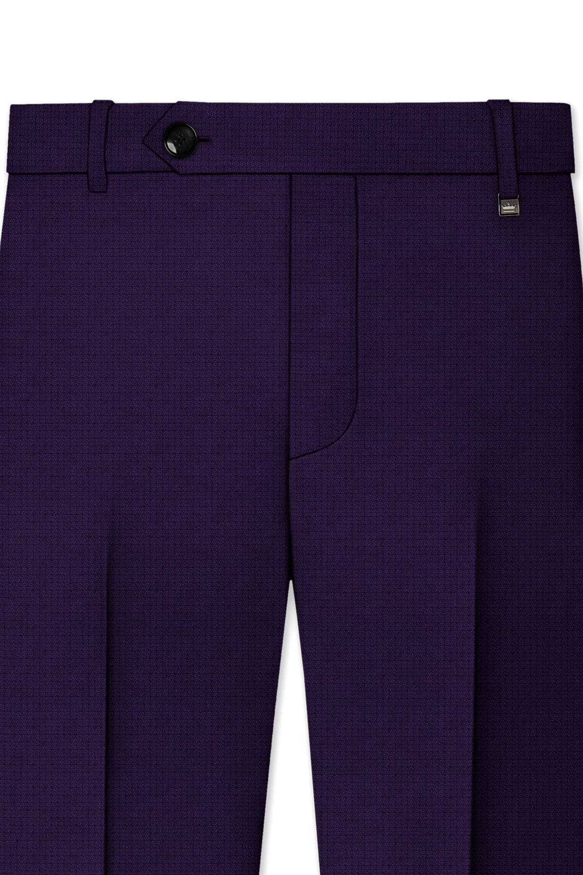 Mauve-Cedar Purple Diamond Textured Wool Rich Slight Stretch Peak Lapel Tuxedo Suit
