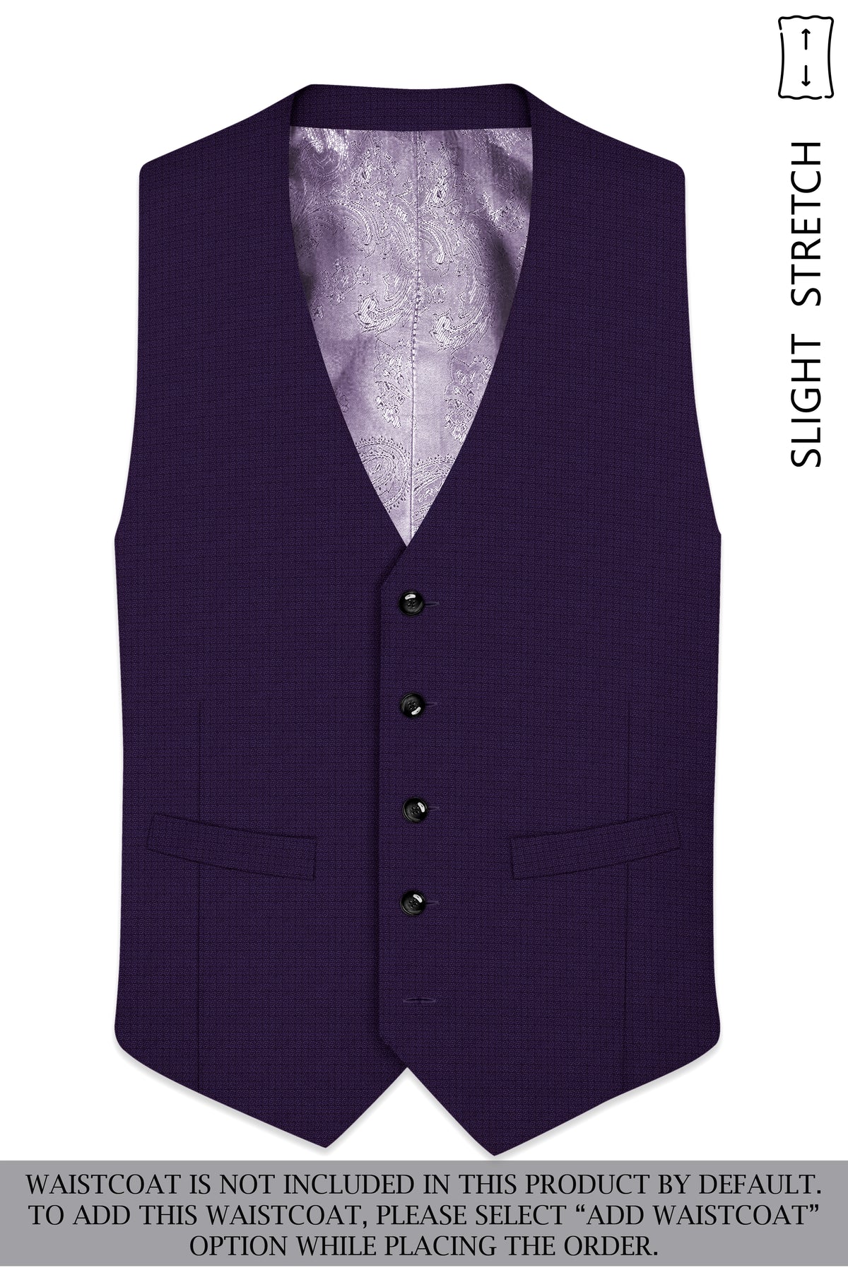 Mauve-Cedar Purple Diamond Textured Wool Rich Slight Stretch Peak Lapel Tuxedo Suit