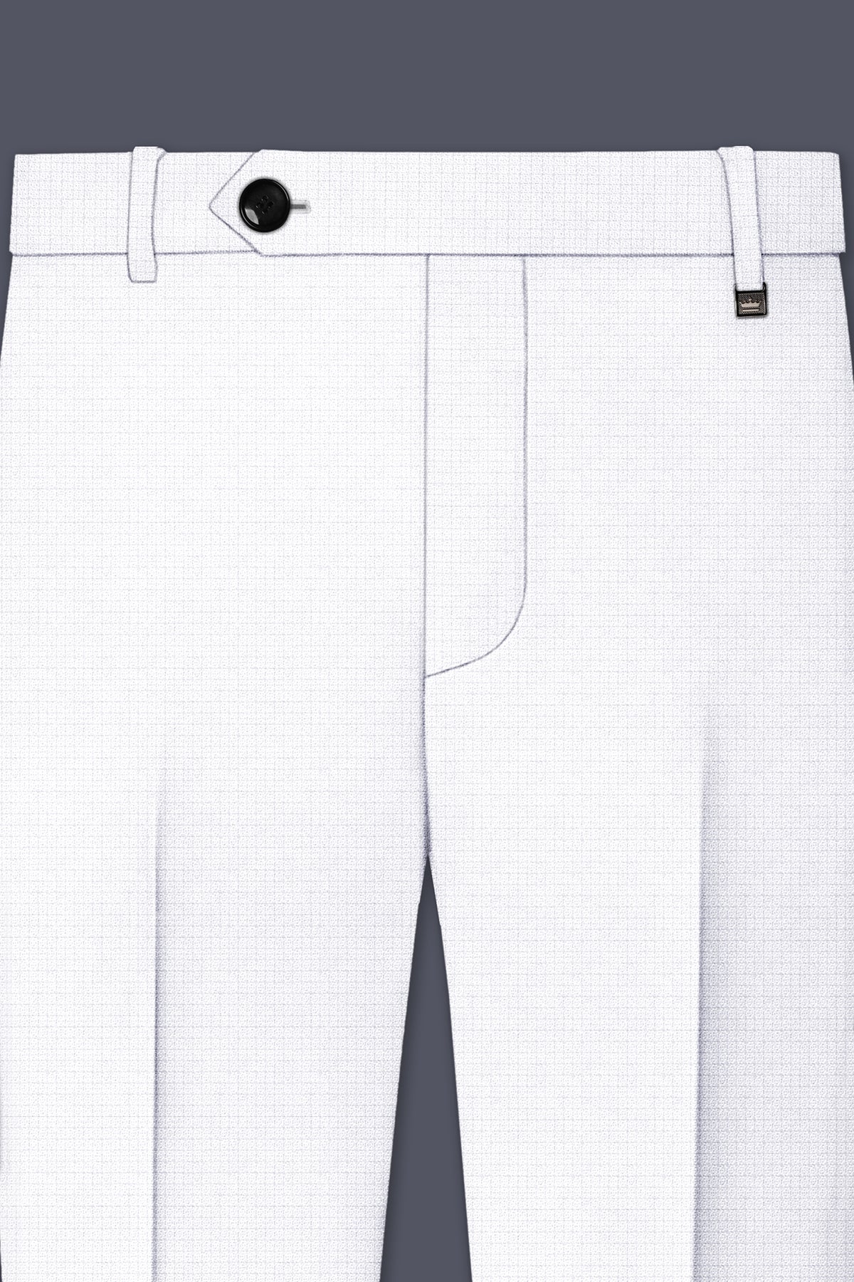Porcelain-Bright White Diamond Textured Wool Rich Slight Stretch Bandhgala Suit