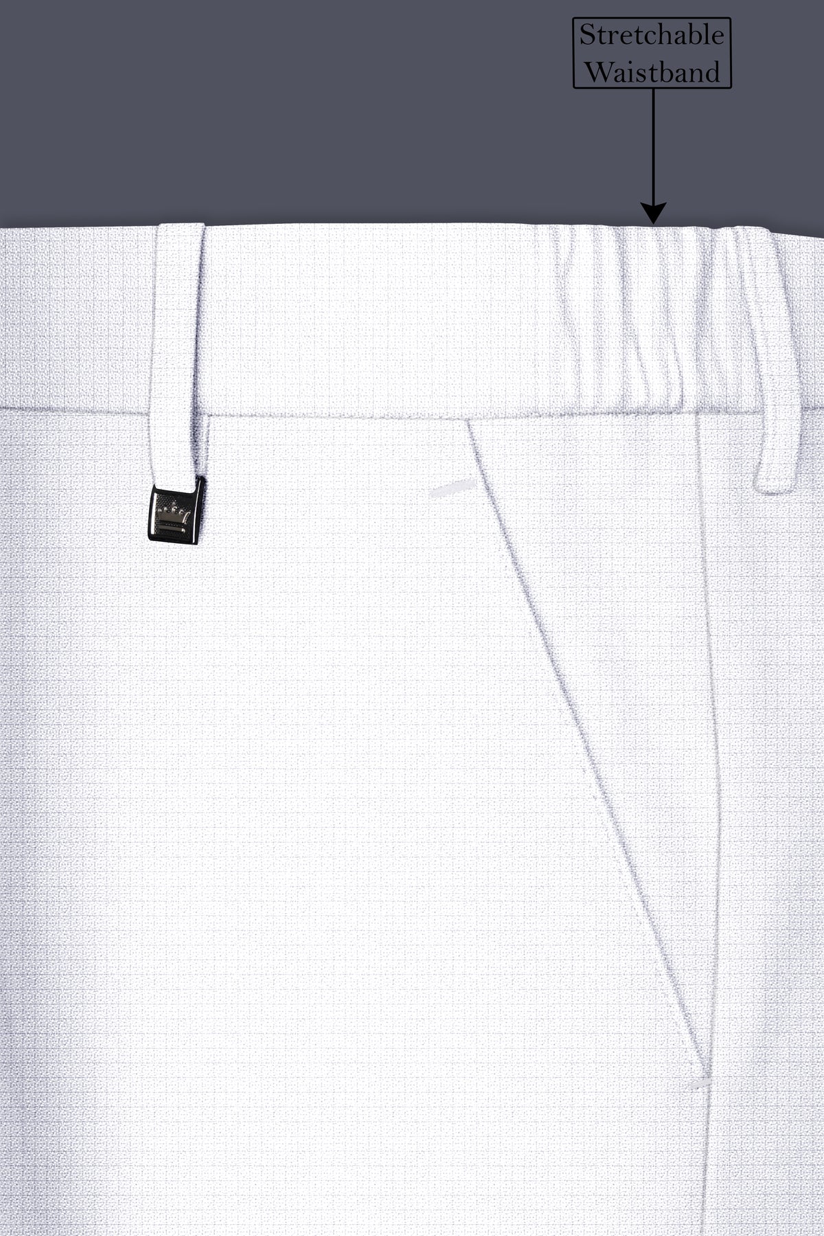 Porcelain-Bright White Diamond Textured Wool Rich Slight Stretch Bandhgala Suit