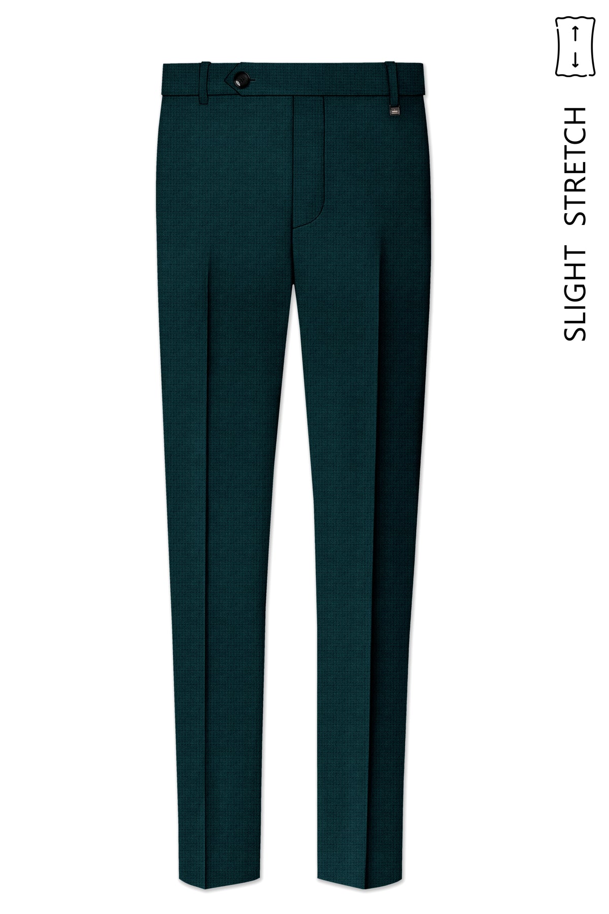Facet-Dianne Green Diamond Textured Wool Rich Slight Stretch Bandhgala Suit