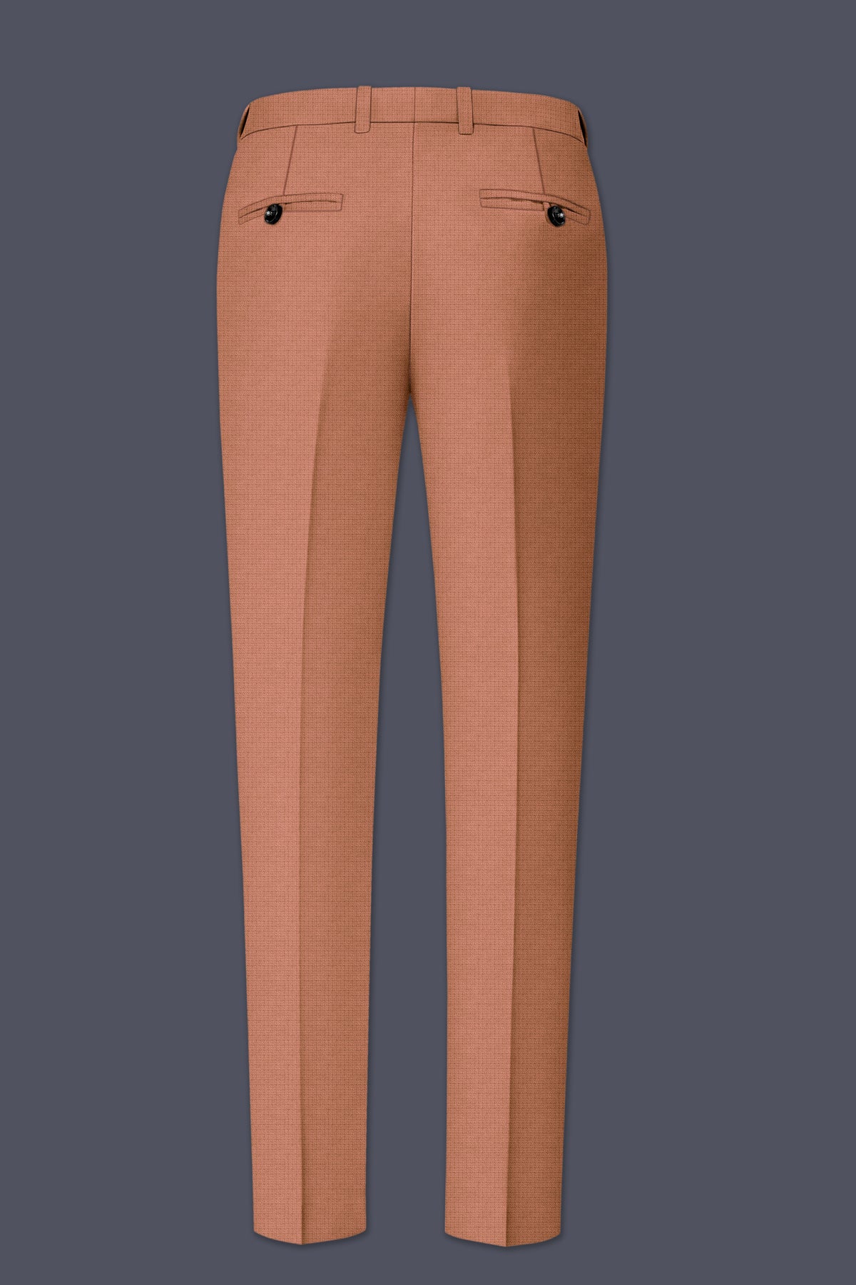 Terracotta-Salmon Brown Diamond Textured Wool Rich Slight Stretch Bandhgala Suit