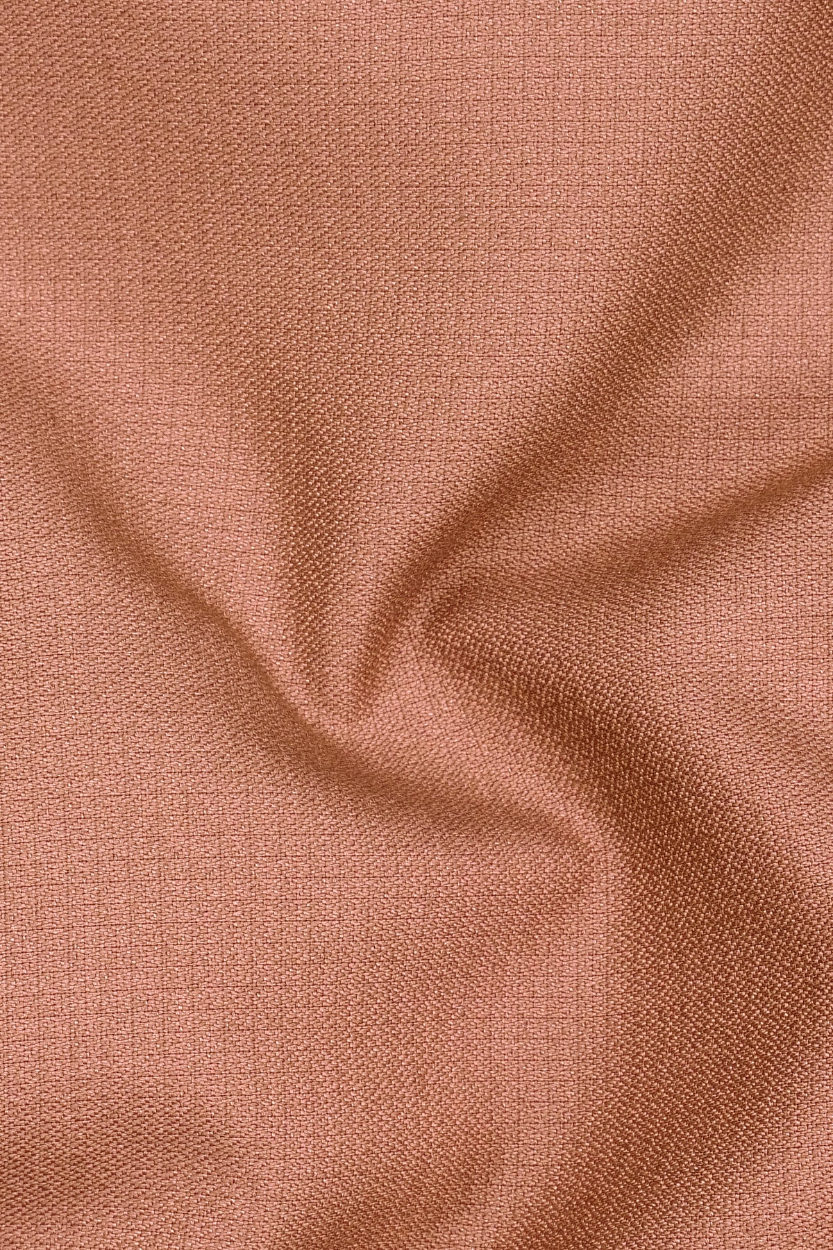 Terracotta-Salmon Brown Diamond Textured Wool Rich Slight Stretch Bandhgala Suit
