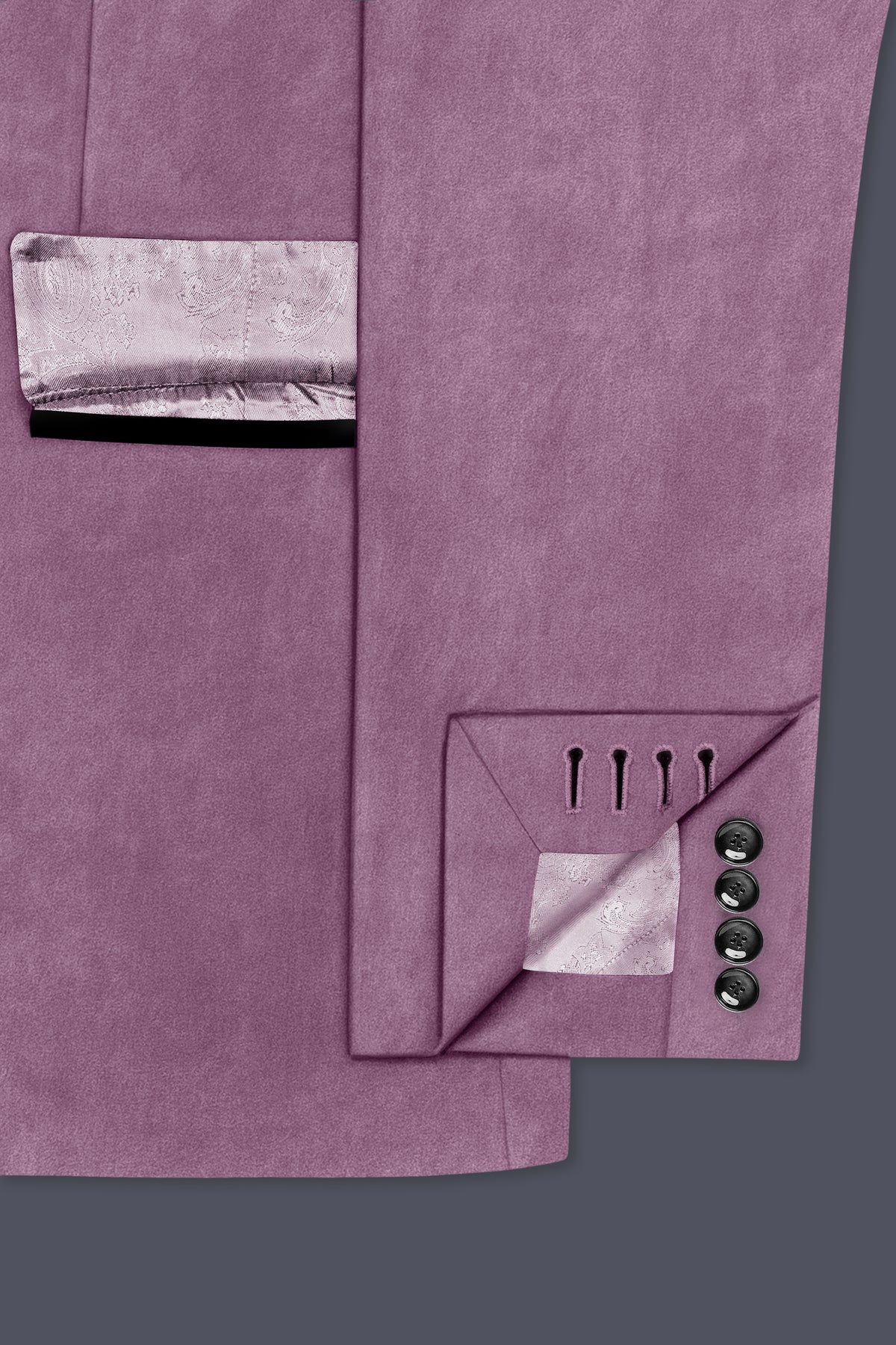 Veloura-Strikemaster Pink Velvet Peak Lapel Tuxedo Suit