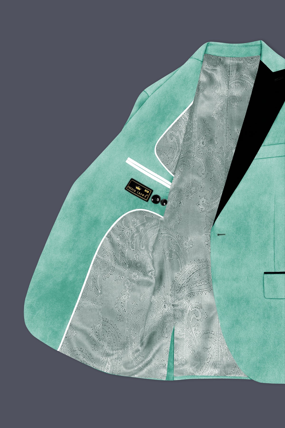 Sapphire-Cyan Blue Velvet Peak Lapel Tuxedo Suit