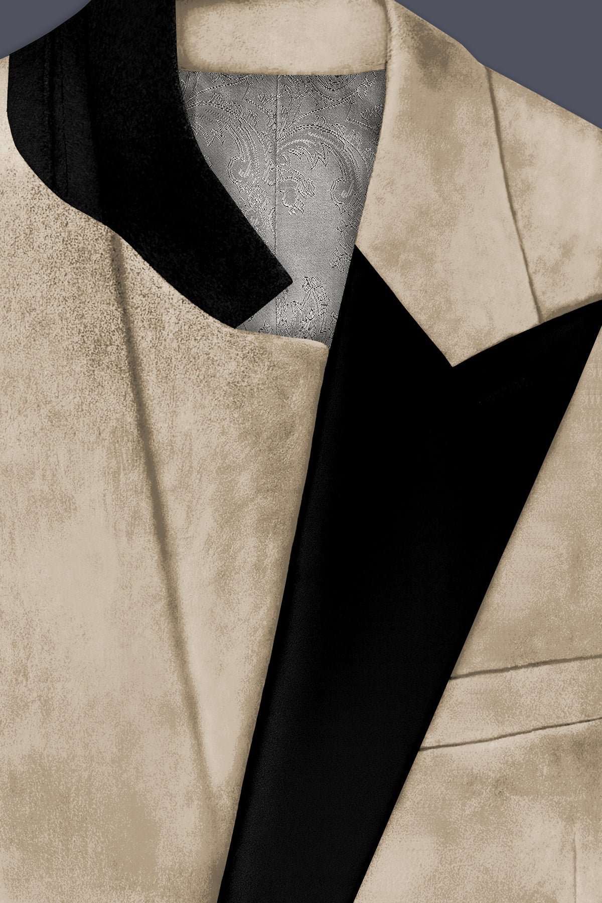 Lustre-Napa Cream Velvet Peak Lapel Tuxedo Suit