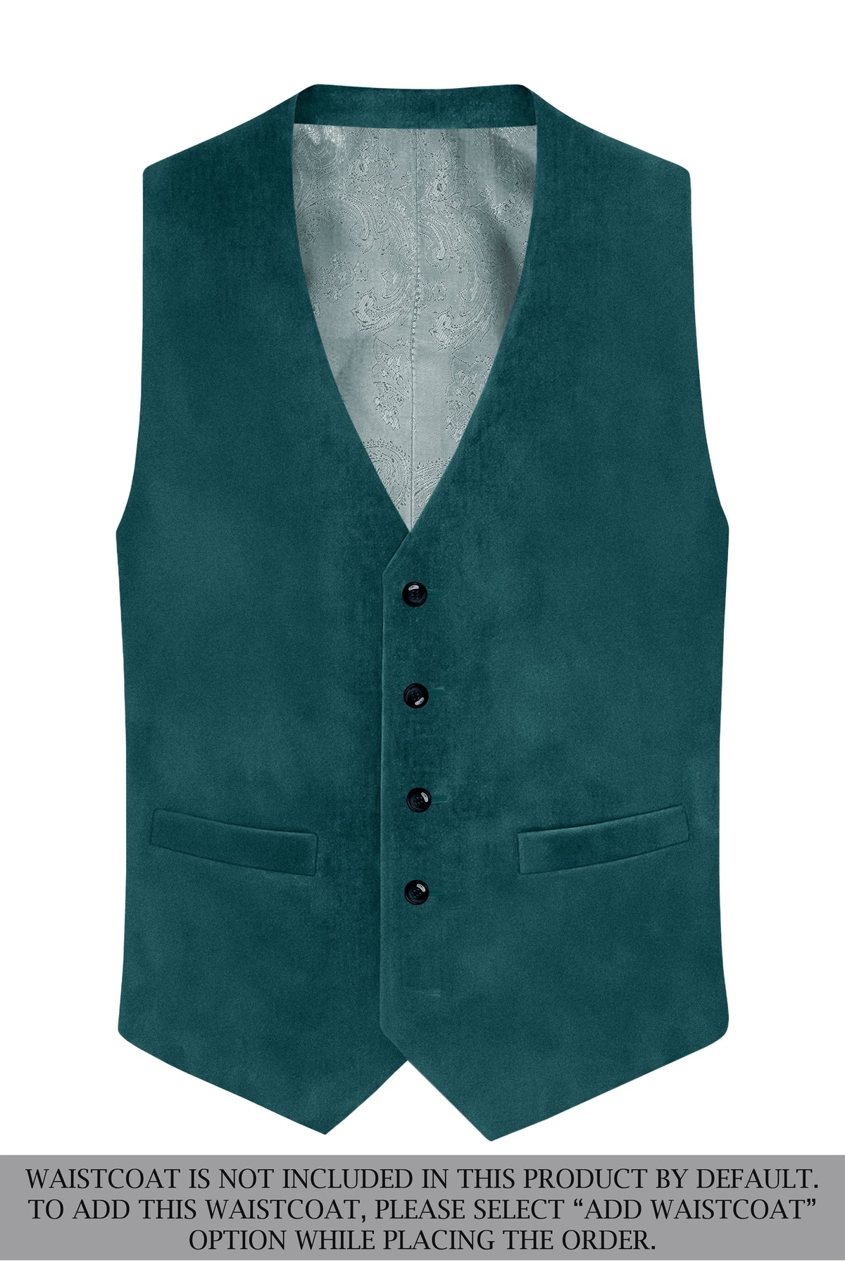 Verdant-Teal Green Velvet Peak Lapel Tuxedo Suit