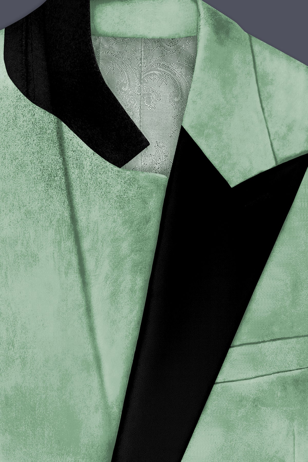 Nocturne-Amulet Green Velvet Peak Lapel Tuxedo Suit