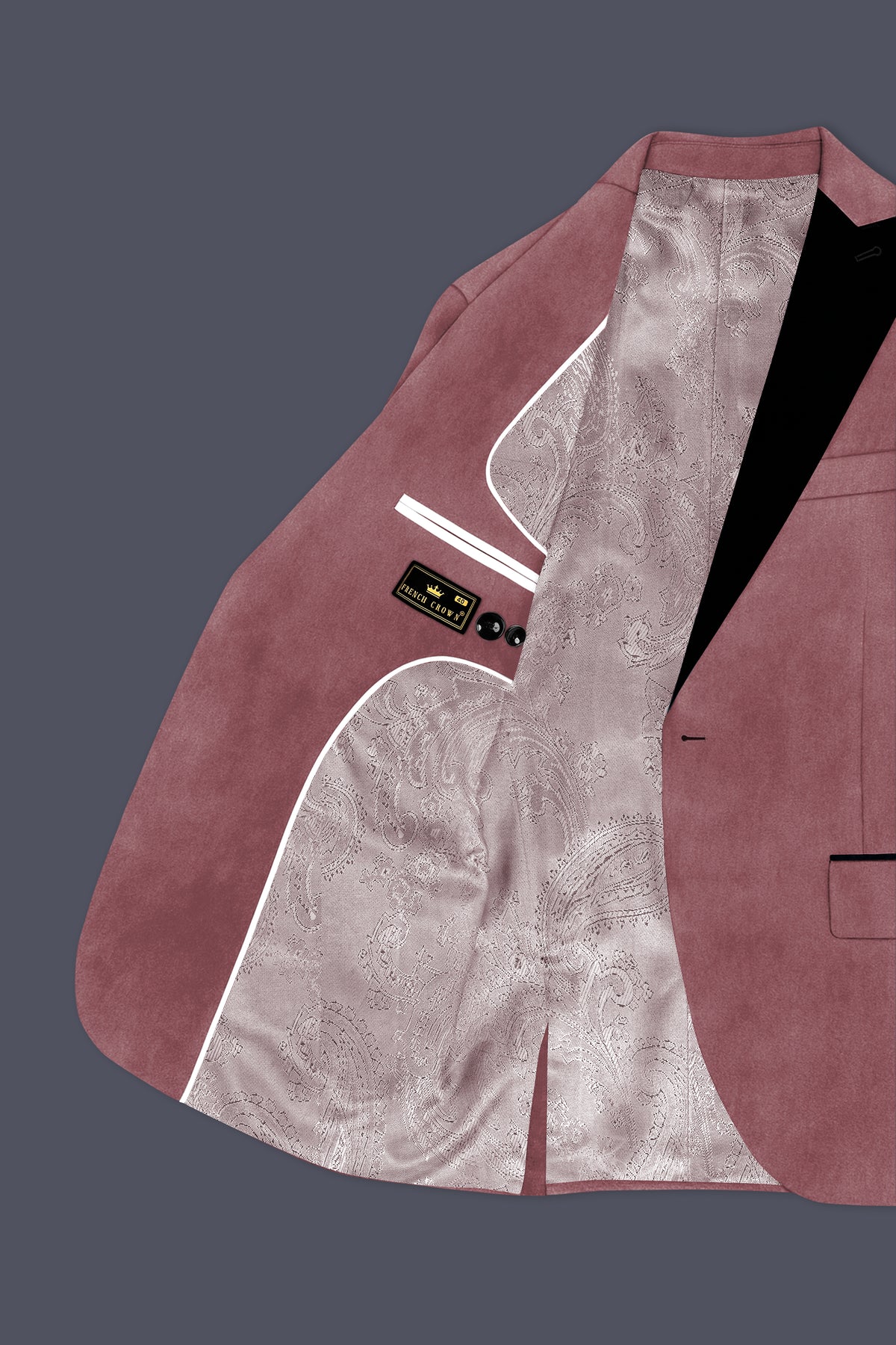 Blush-Pastel Peach Velvet Peak Lapel Tuxedo Suit