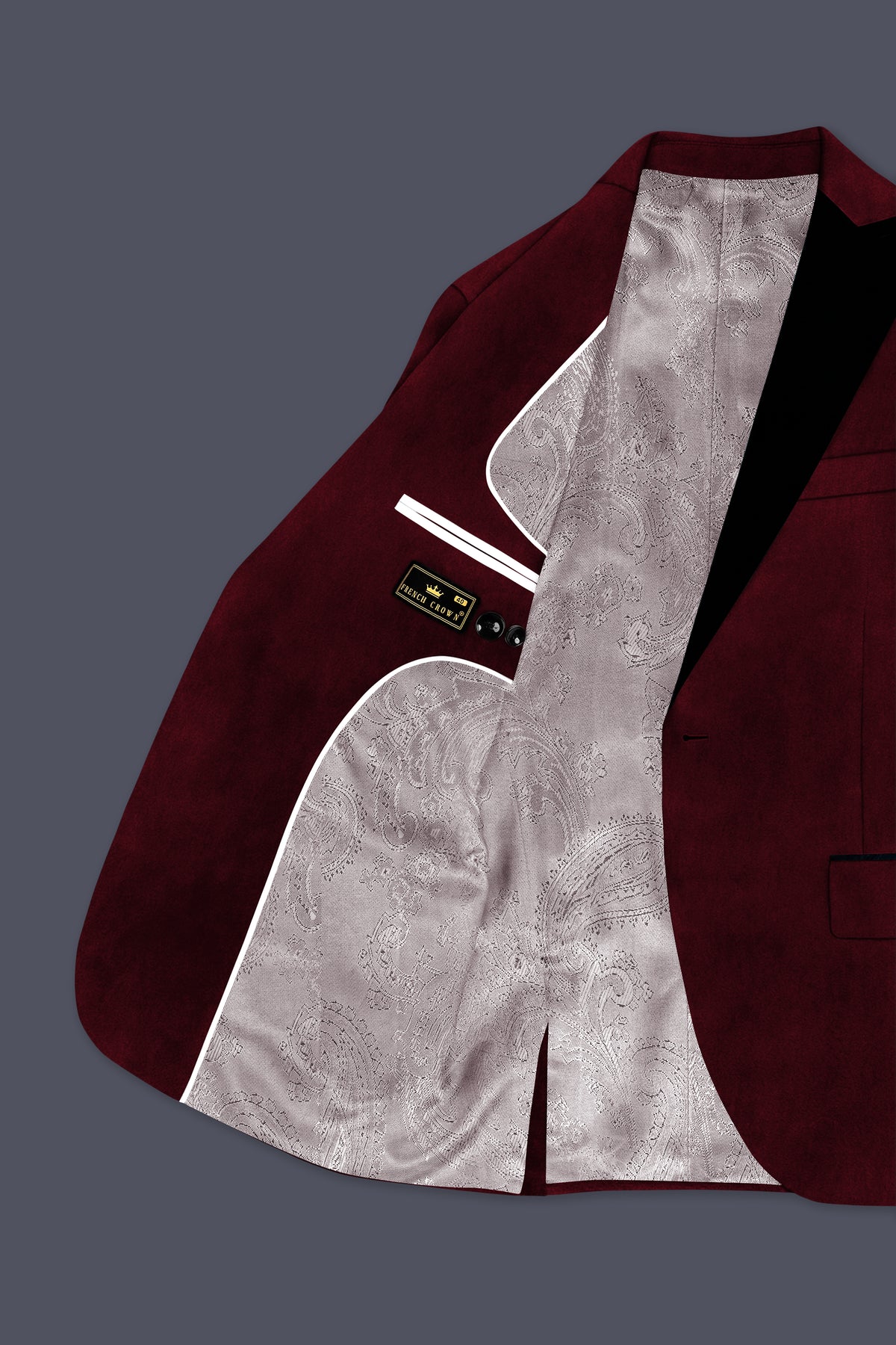Aurelio-Aubergine Red Velvet Peak Lapel Tuxedo Suit