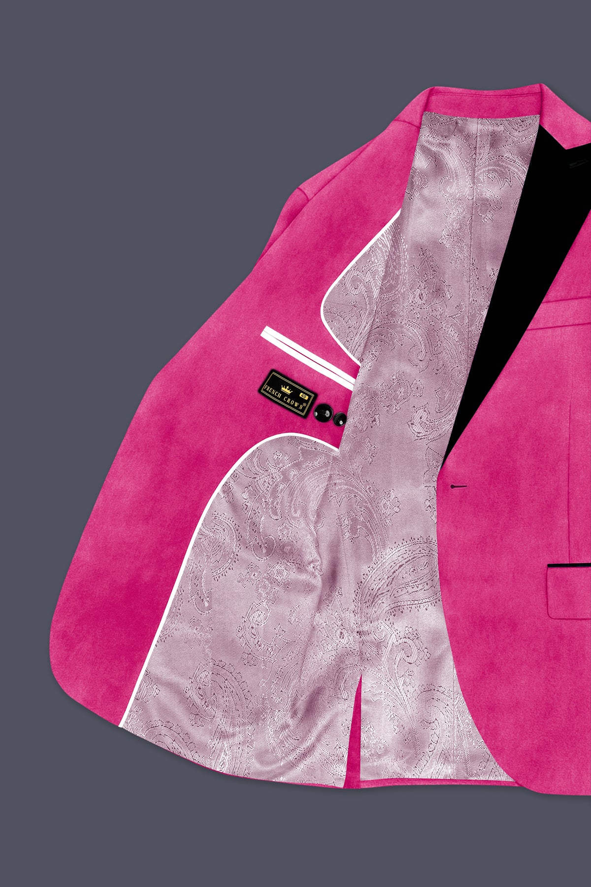 Roselle-Cerise Pink Velvet Peak Lapel Tuxedo Suit