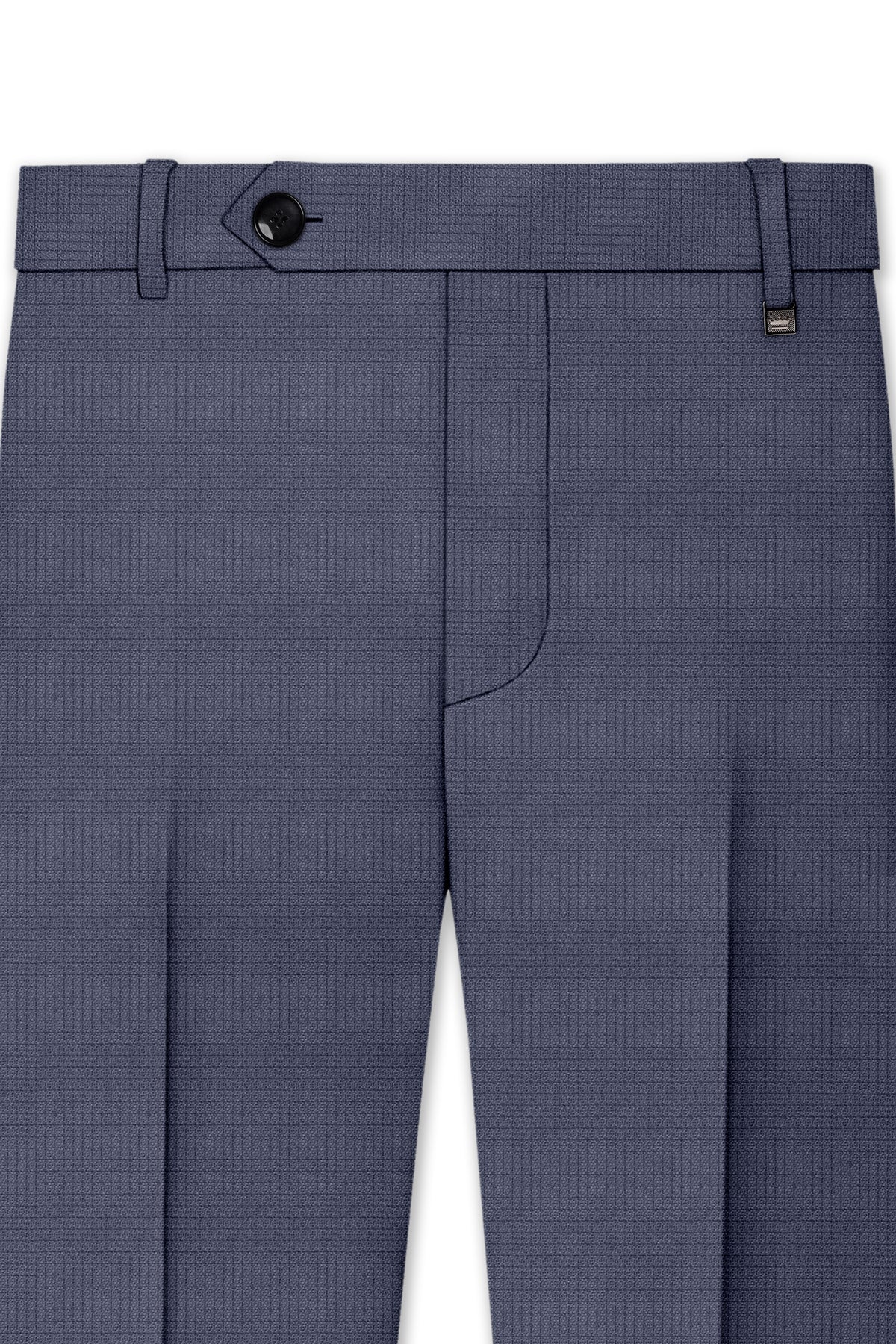 Graphite-Shuttle Gray Diamond Textured Wool Rich Slight Stretch Single Breasted Suit